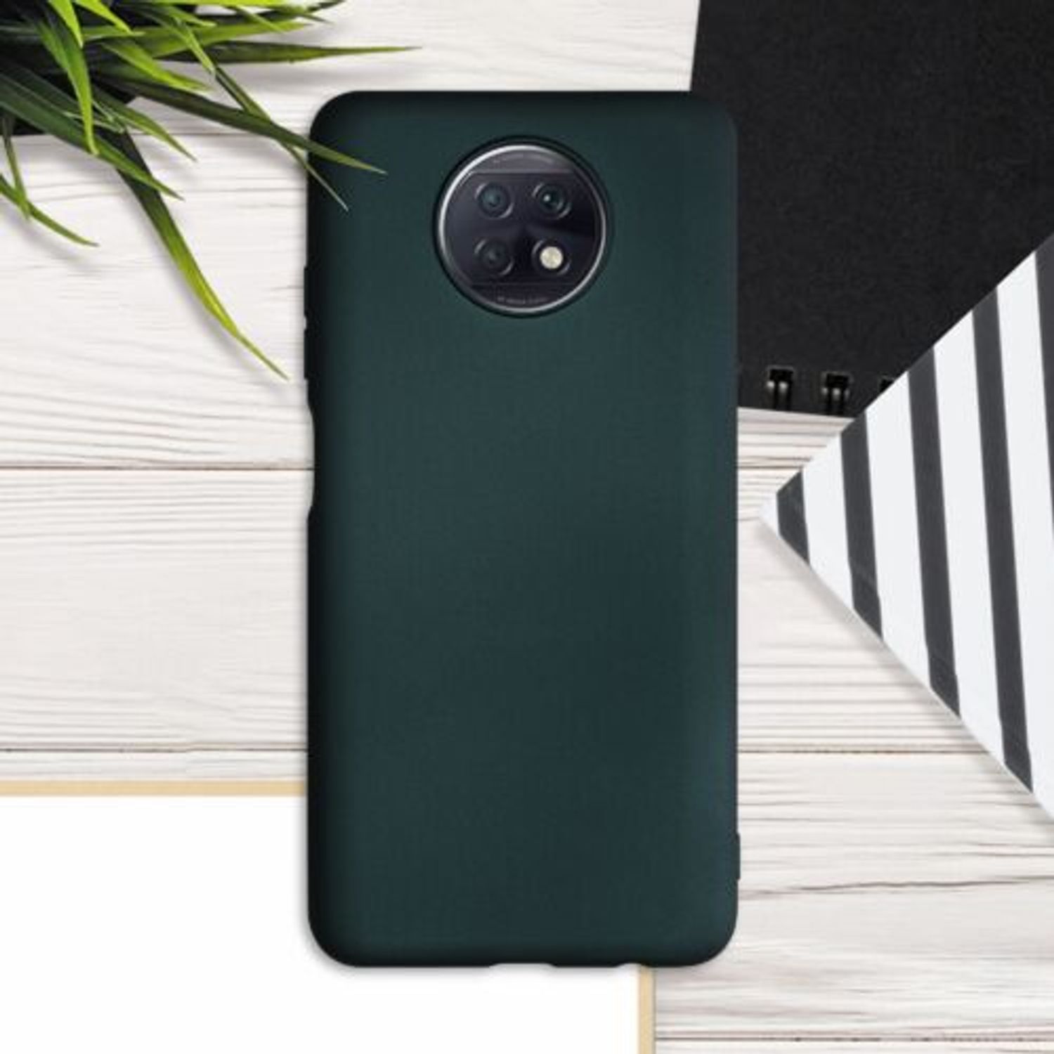 Husa pentru Xiaomi Redmi Note 9T, Silicon, Verde, 54218.14 fotografia produsului View 3 L