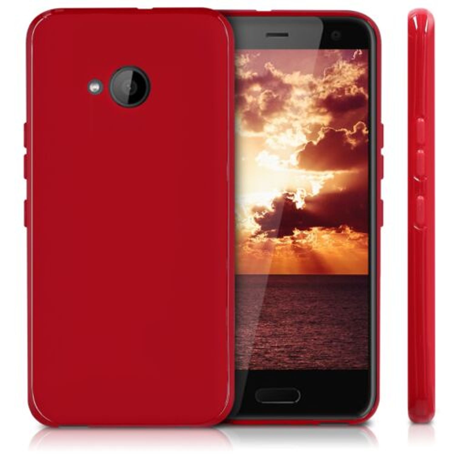Husa pentru HTC U11 Life, Silicon, Rosu, 43432.51 fotografia produsului View 2 L