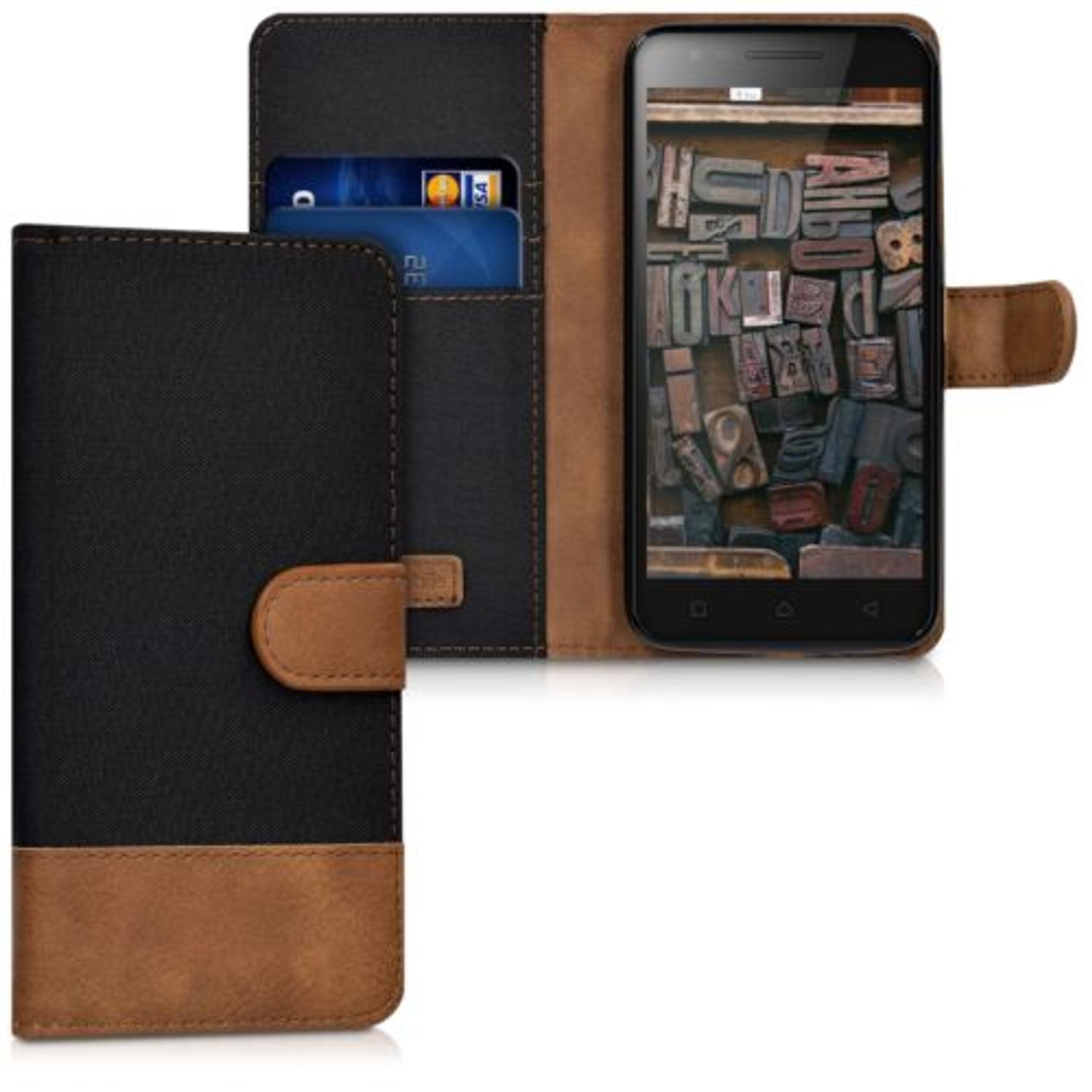 Husa pentru Lenovo Vibe C2, Textil, Maro, 40503.02 fotografia produsului