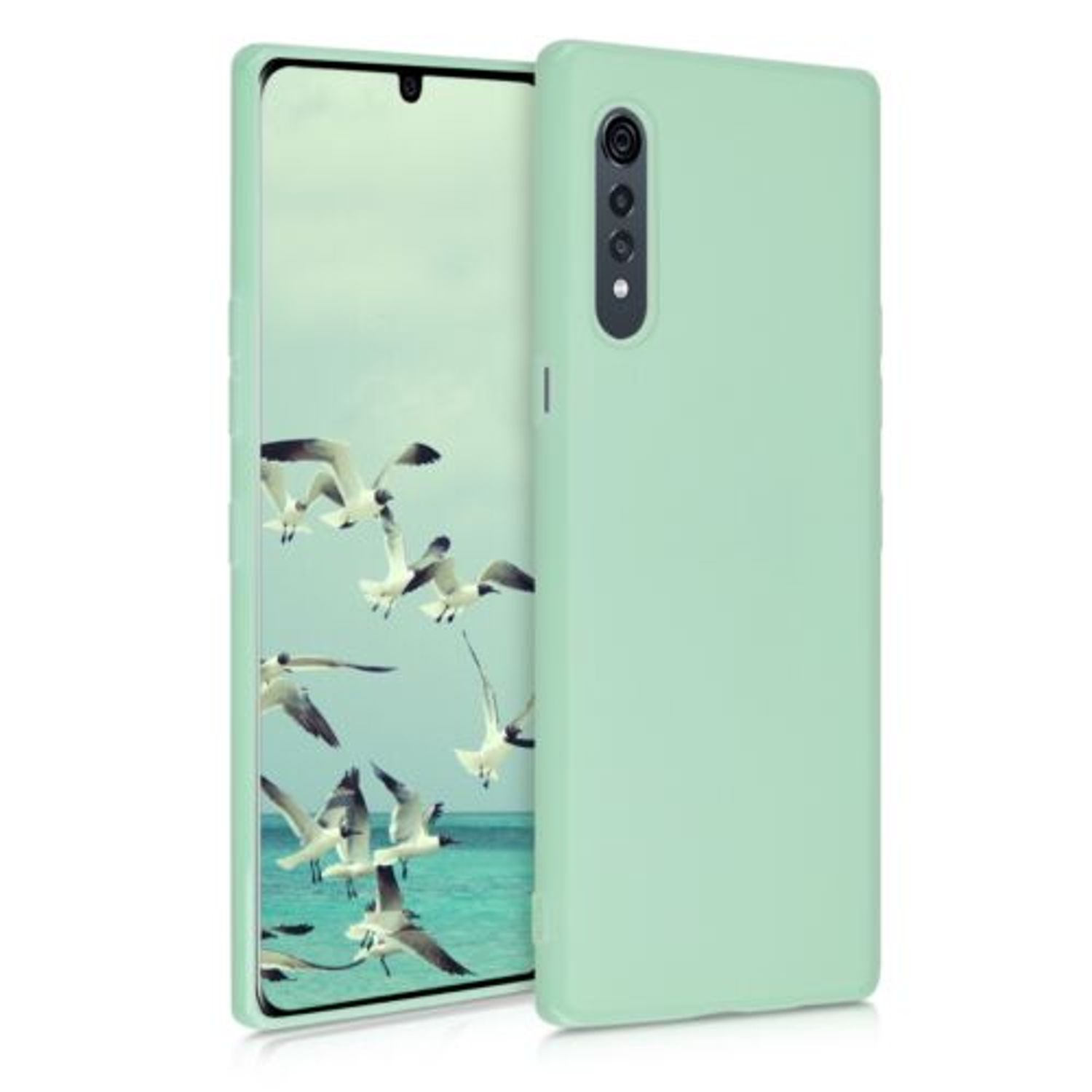 Husa pentru LG Velvet, Silicon, Verde, 52532.50 fotografia produsului