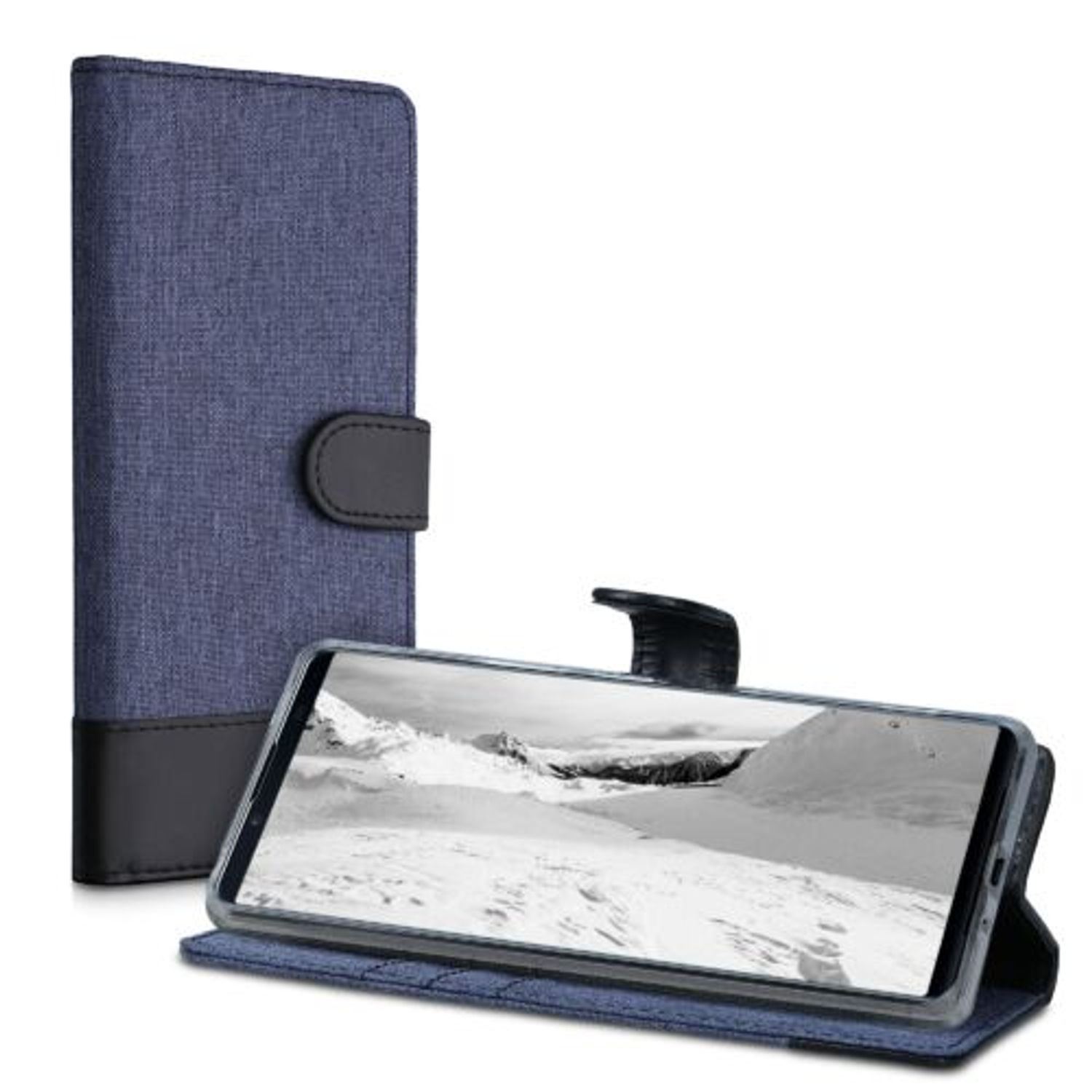 Husa pentru Sony Xperia 1 III, Textil, Albastru, 55130.17 fotografia produsului View 3 L