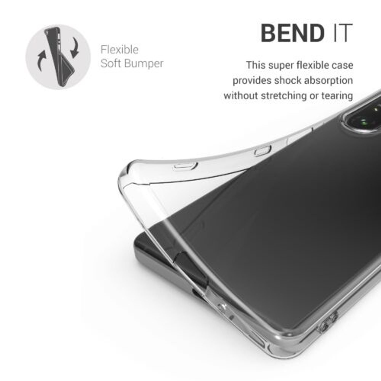 Husa pentru Sony Xperia 1 III, Silicon, Transparent, 54751.03 fotografia produsului View 3 L
