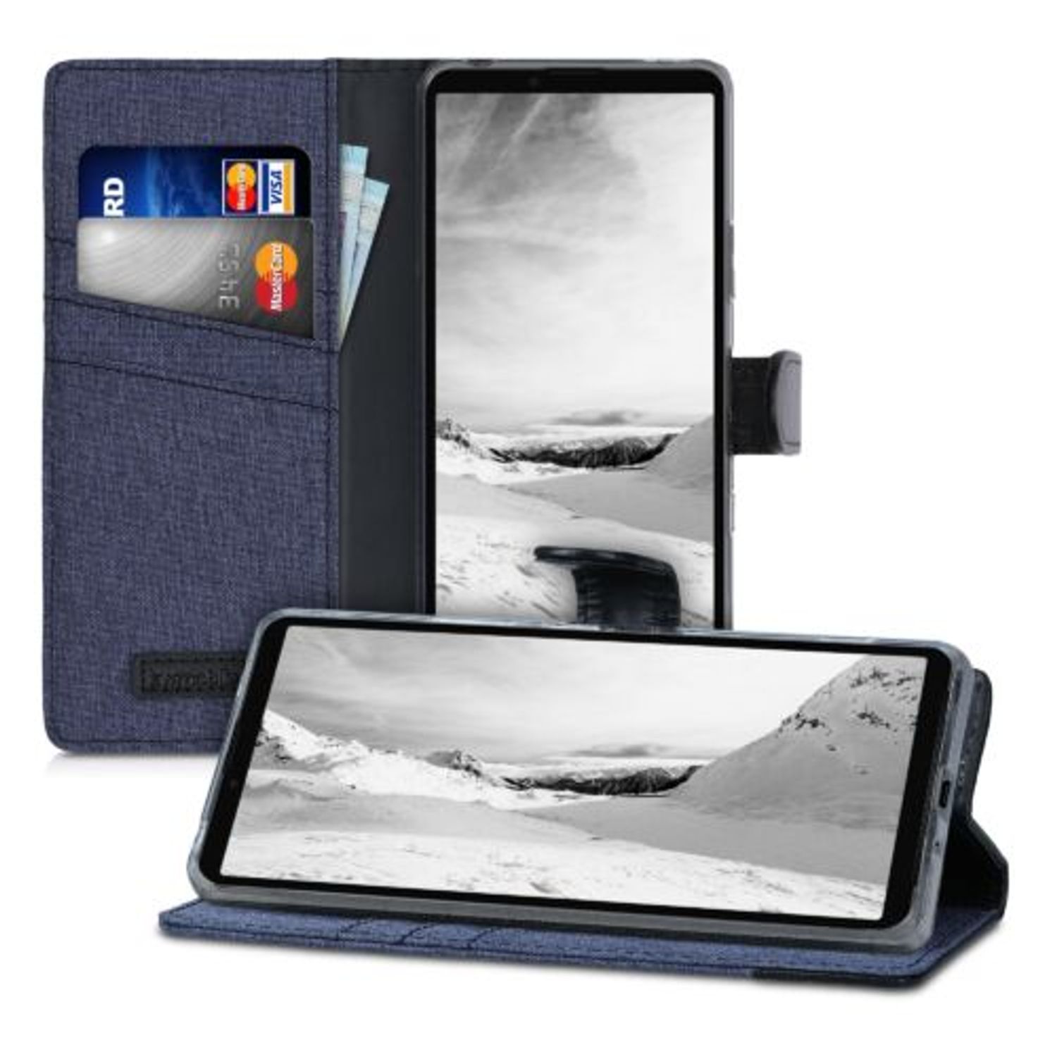 Husa pentru Sony Xperia 10 III, Textil, Albastru, 55131.17 fotografia produsului View 5 L
