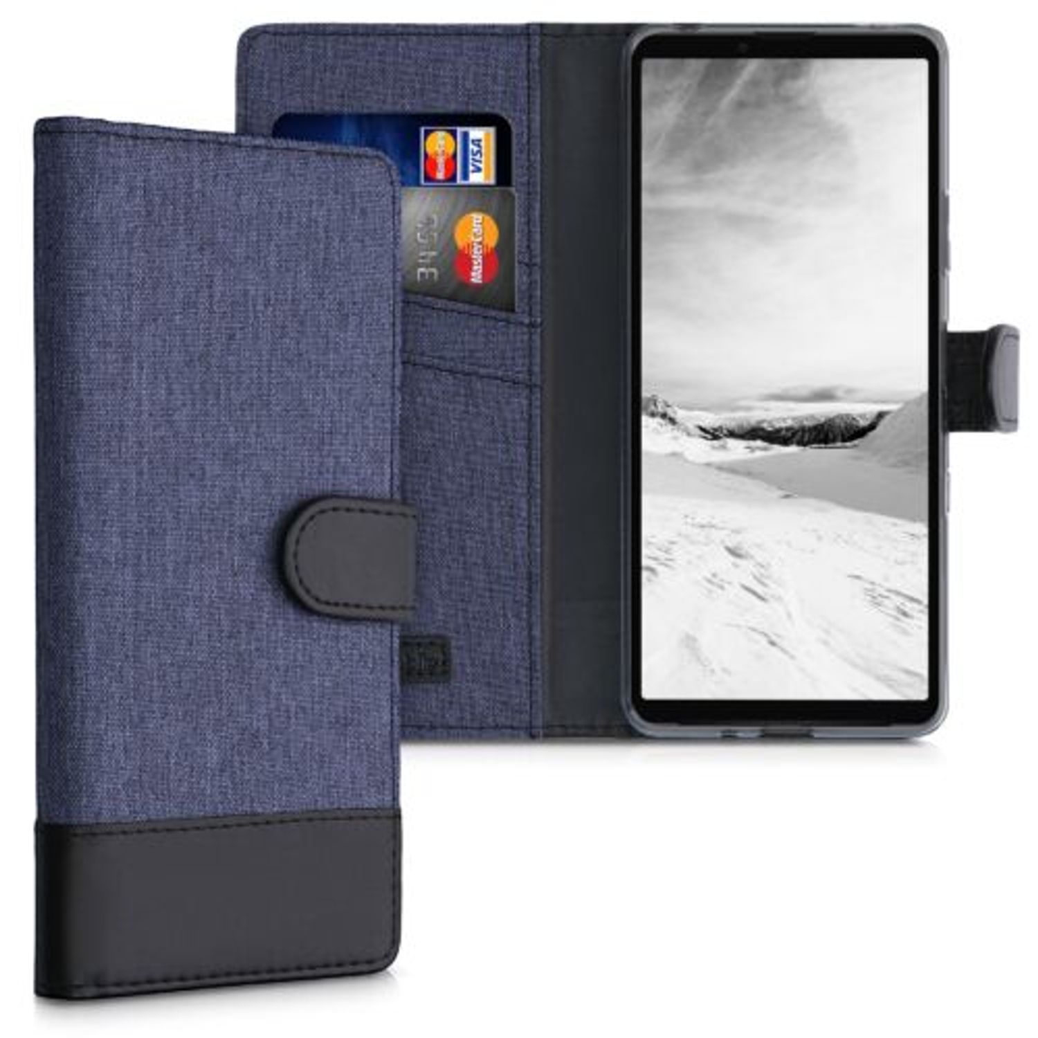 Husa pentru Sony Xperia 10 III, Textil, Albastru, 55131.17 fotografia produsului