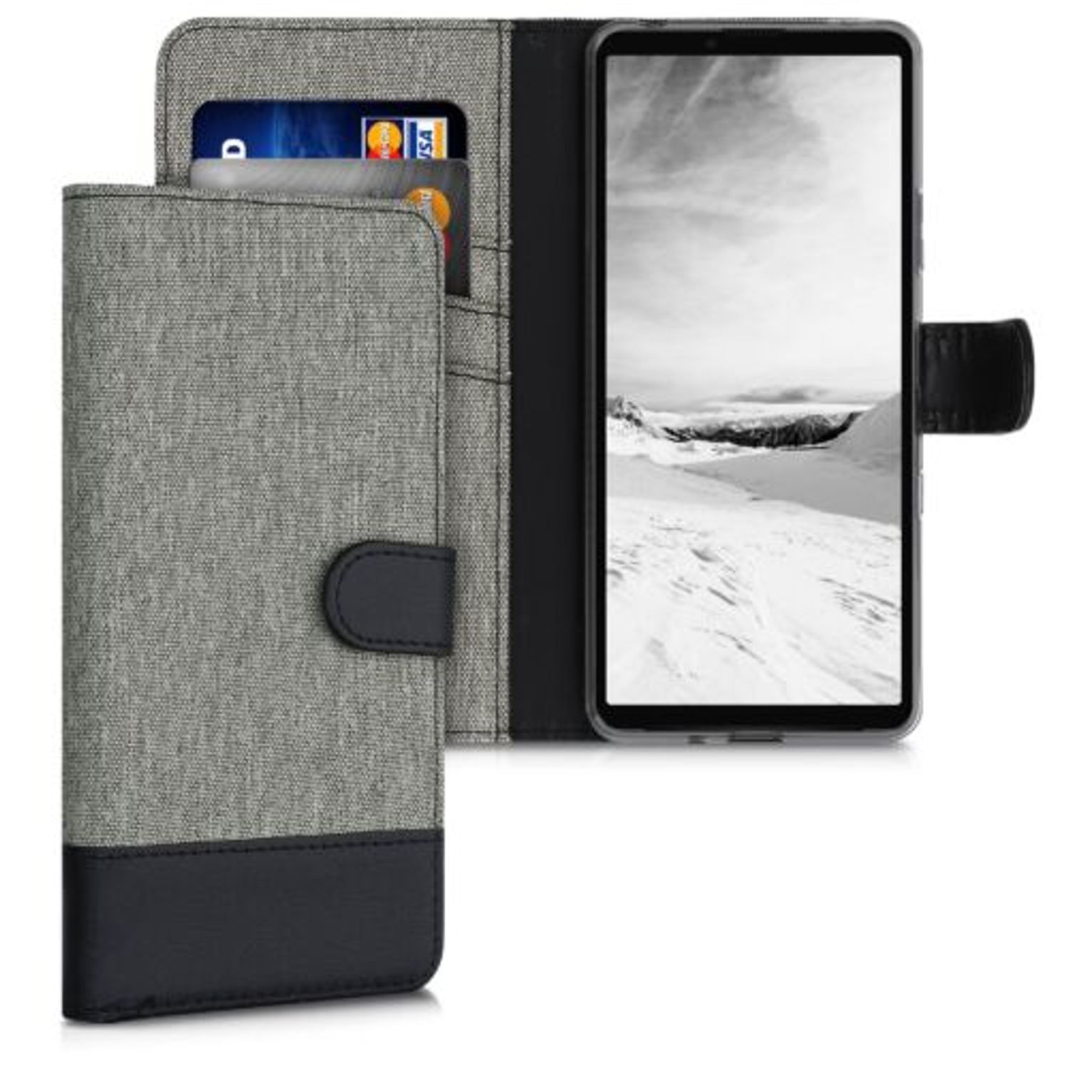 Husa pentru Sony Xperia 10 III, Textil, Gri, 55131.22 fotografia produsului