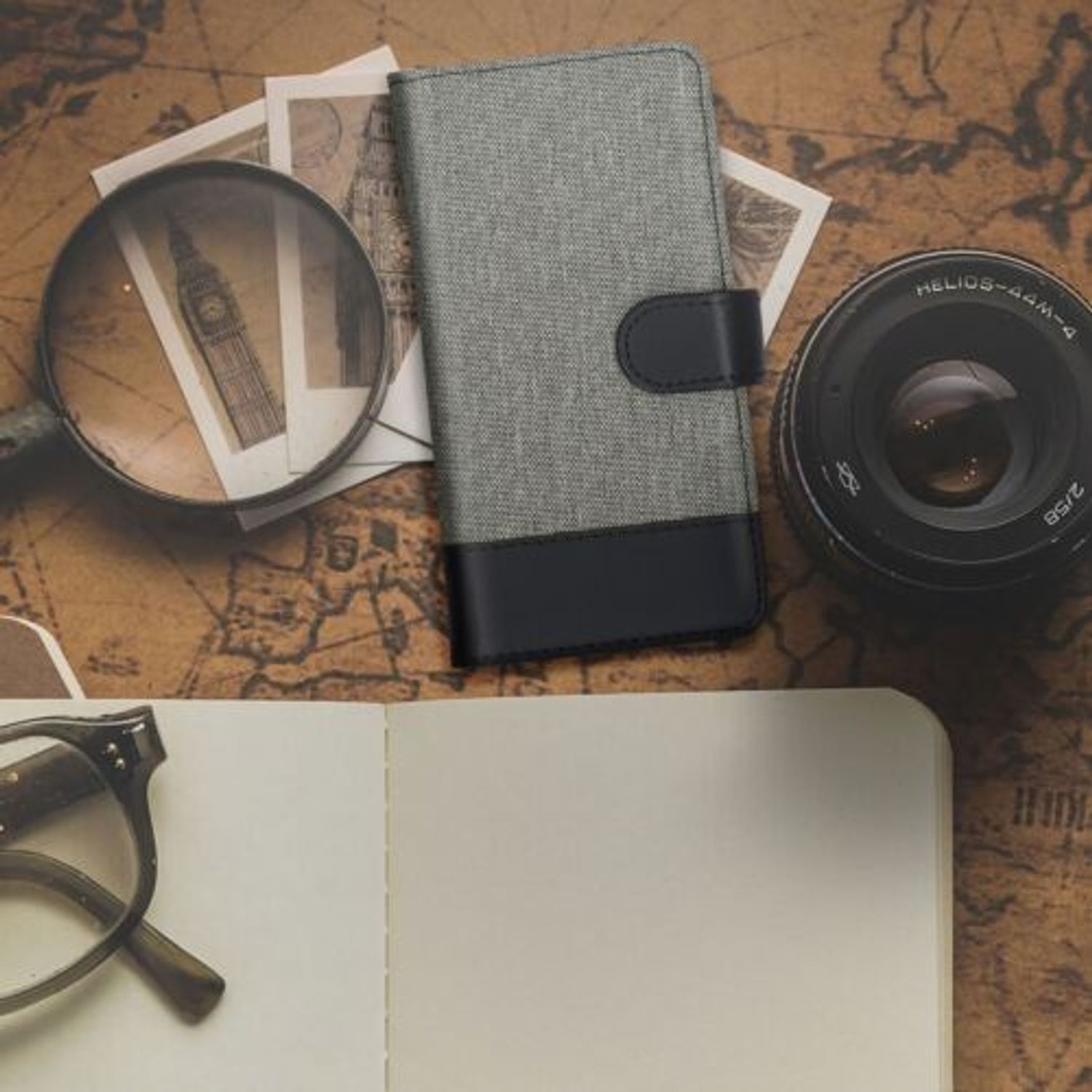 Husa pentru Sony Xperia 10 III, Textil, Gri, 55131.22 fotografia produsului View 5 L