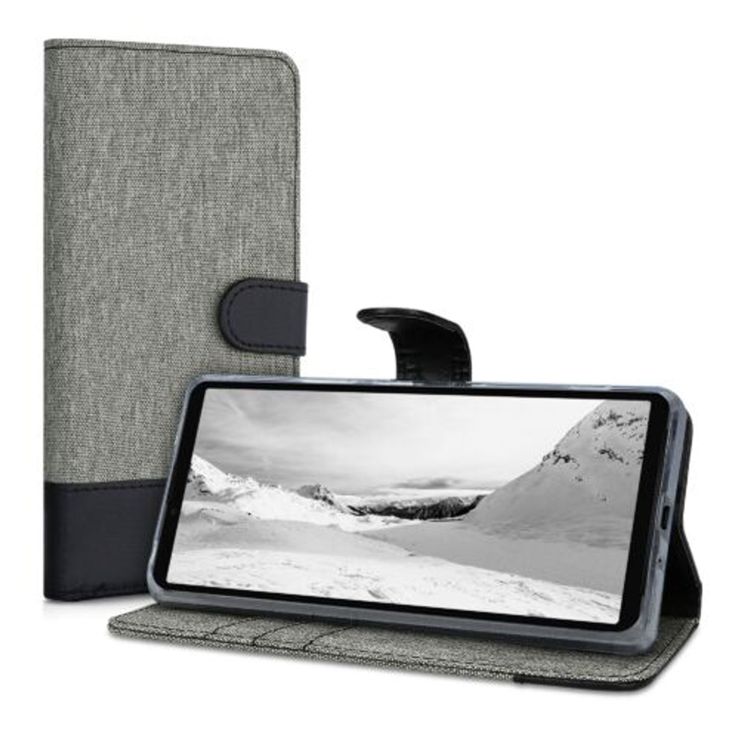 Husa pentru Sony Xperia 10 III, Textil, Gri, 55131.22 fotografia produsului View 2 L