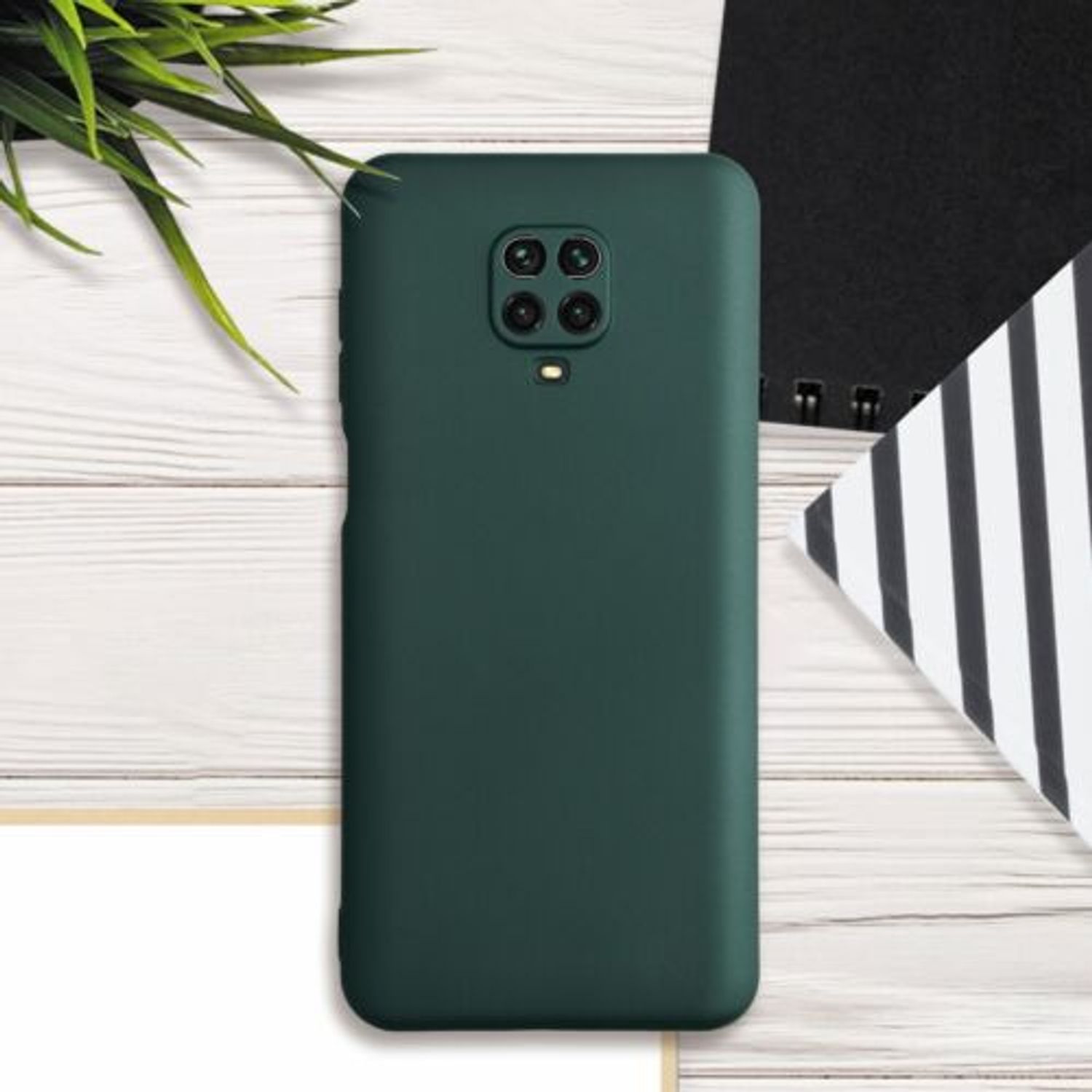Husa pentru Xiaomi Redmi Note 9S/Redmi Note 9 Pro/Redmi Note 9 Pro Max, Silicon, Verde, 52142.14 fotografia produsului View 14 L