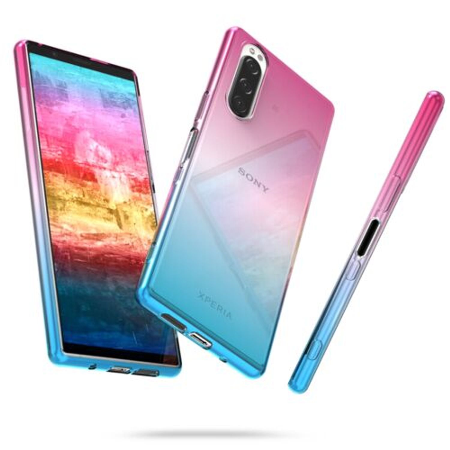 Husa pentru Sony Xperia 5, Silicon, Roz, 50131.01 fotografia produsului View 3 L