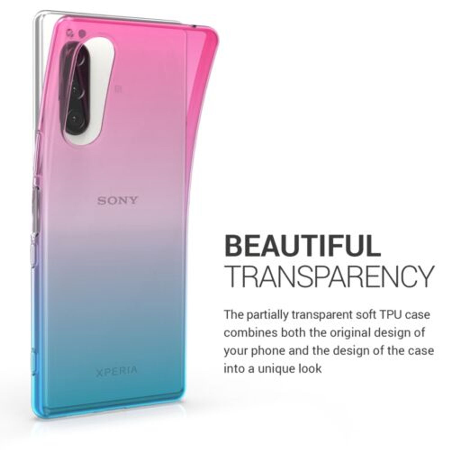 Husa pentru Sony Xperia 5, Silicon, Roz, 50131.01 fotografia produsului View 6 L
