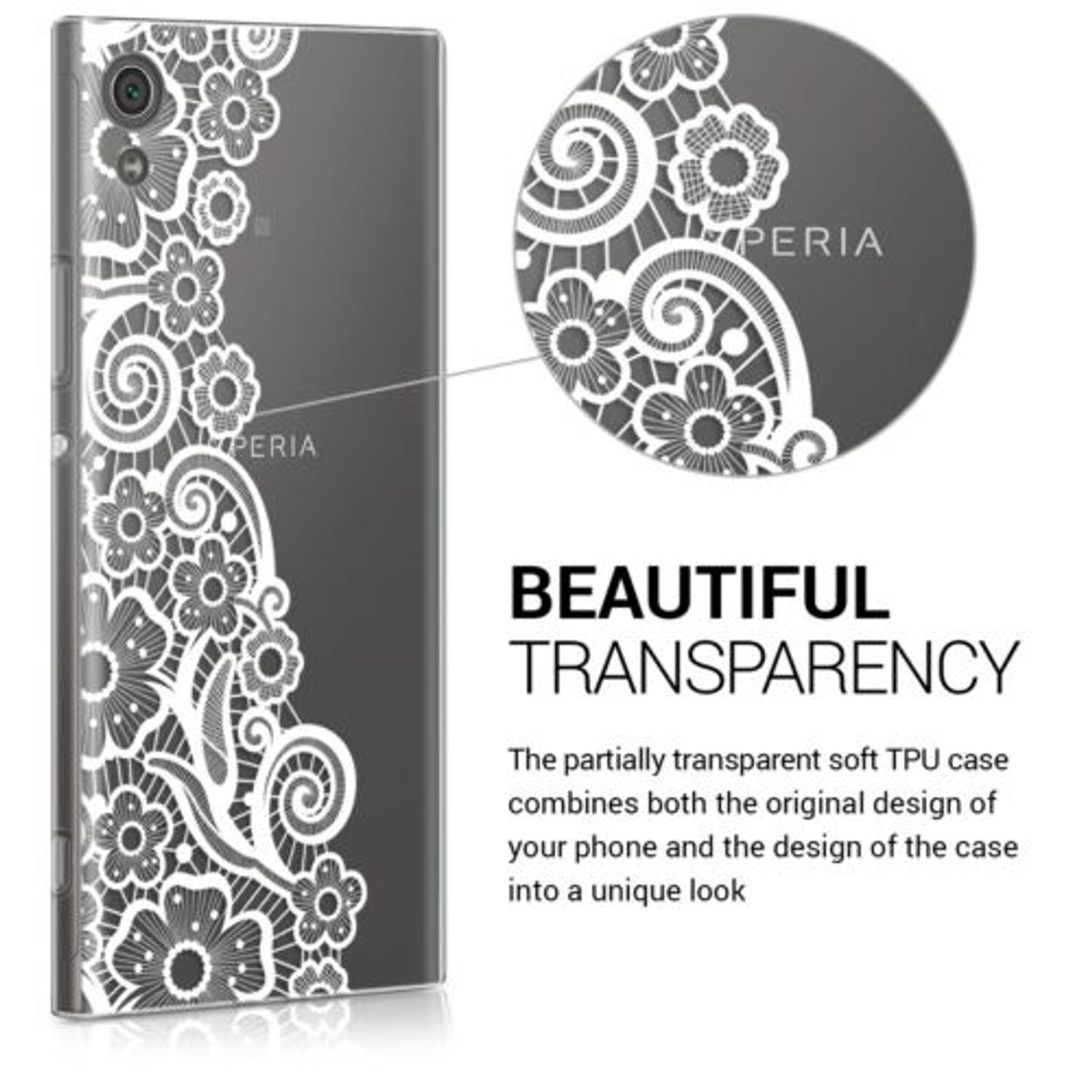 Husa pentru Sony Xperia XA1, Silicon, Alb, 41450.01 fotografia produsului View 5 L
