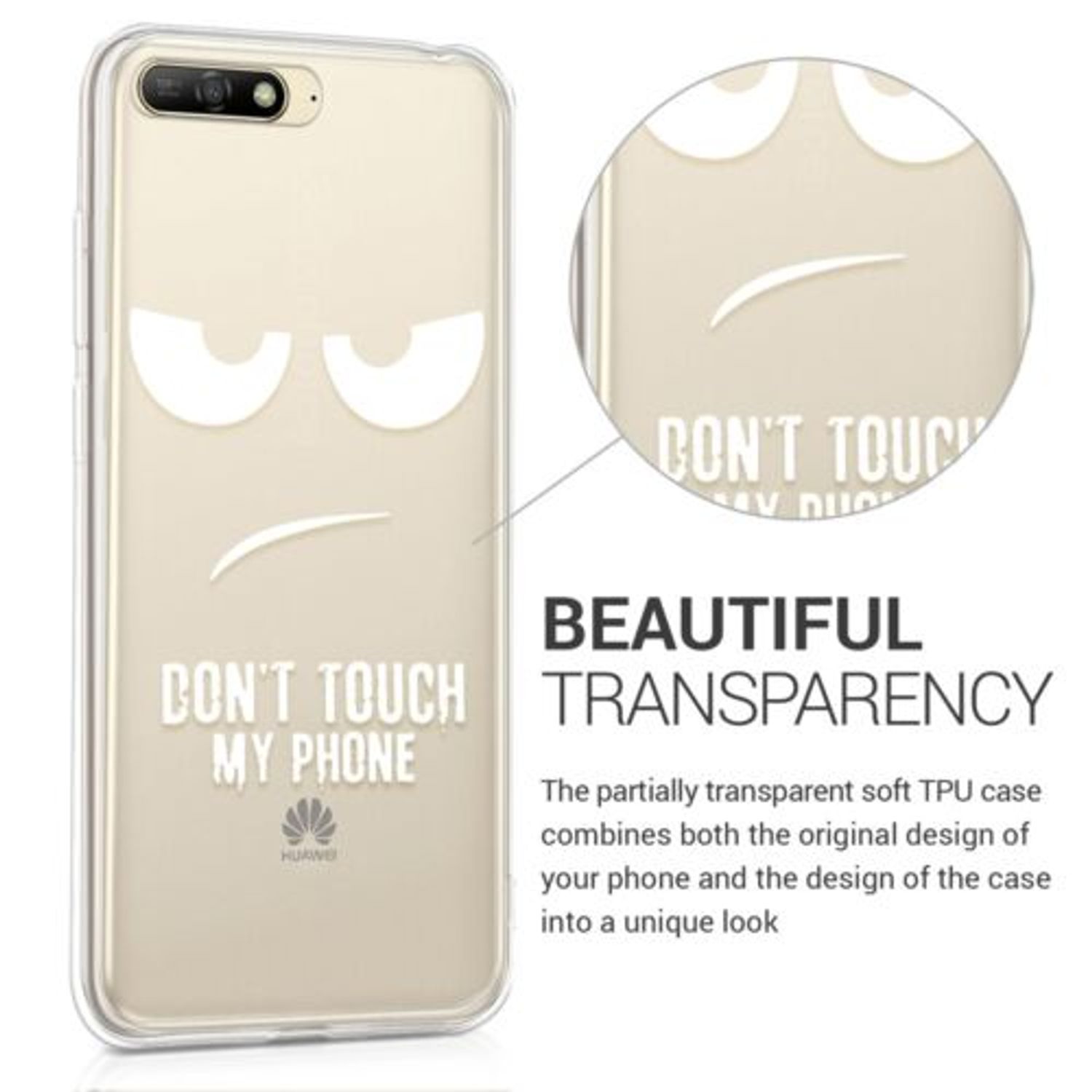 Husa pentru Huawei Y6 (2018), Silicon, Alb, 44877.03 fotografia produsului View 3 L