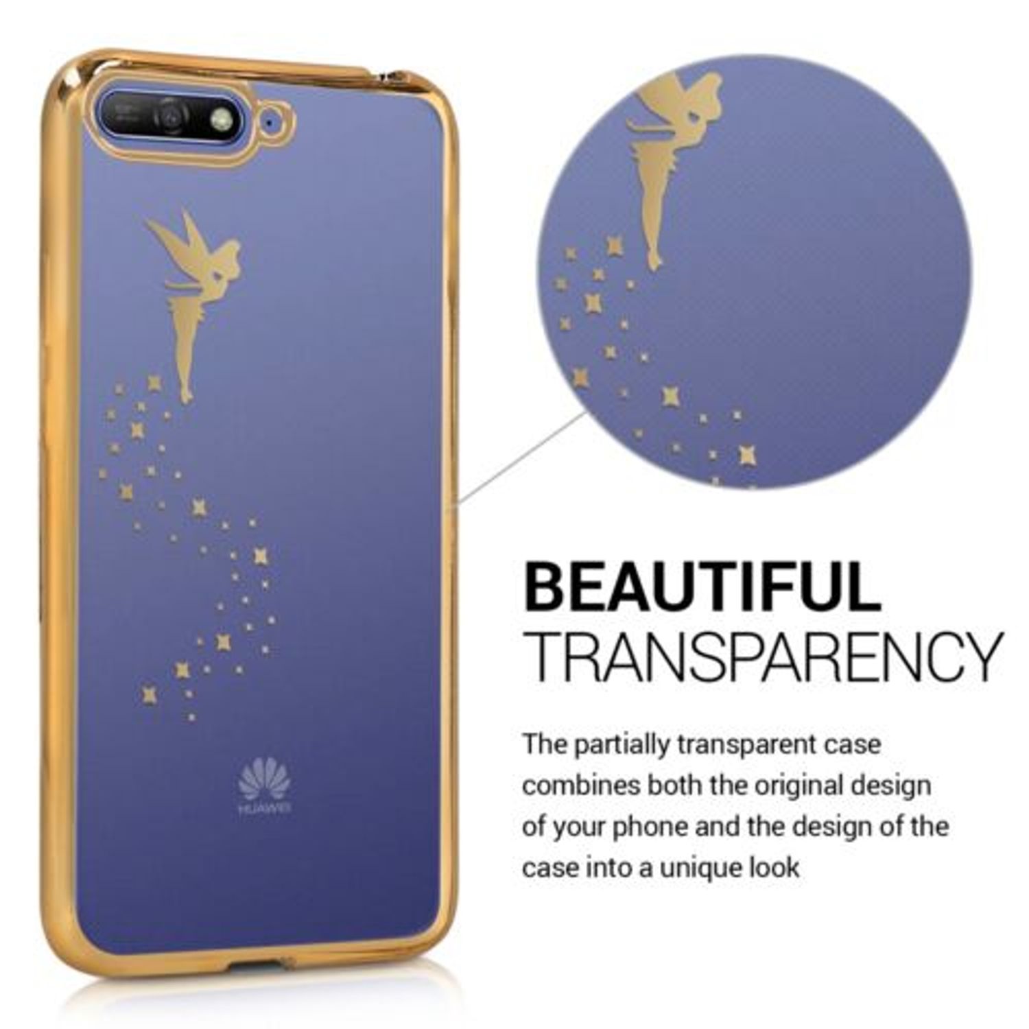 Husa pentru Huawei Y6 (2018), Silicon, Gold, 45286.01 fotografia produsului View 4 L