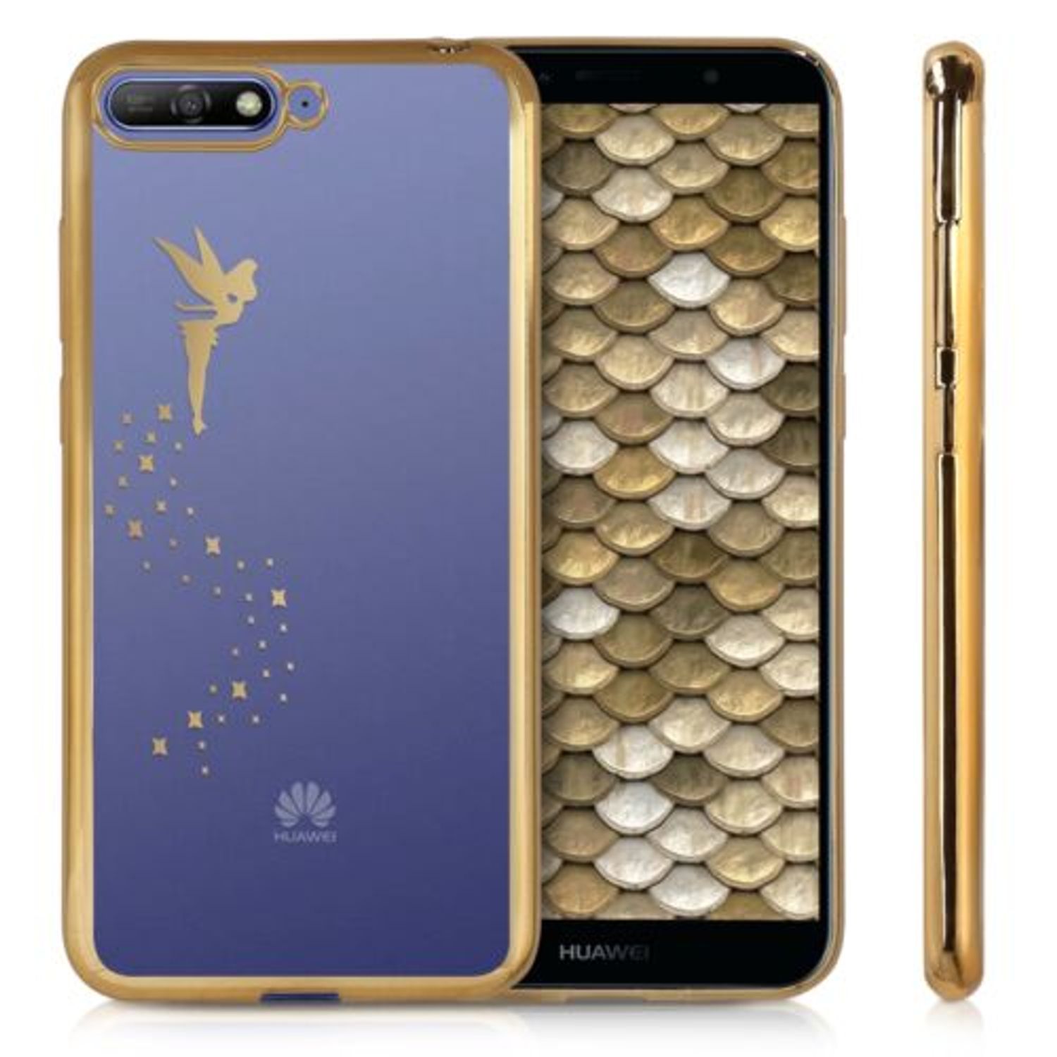Husa pentru Huawei Y6 (2018), Silicon, Gold, 45286.01 fotografia produsului View 2 L