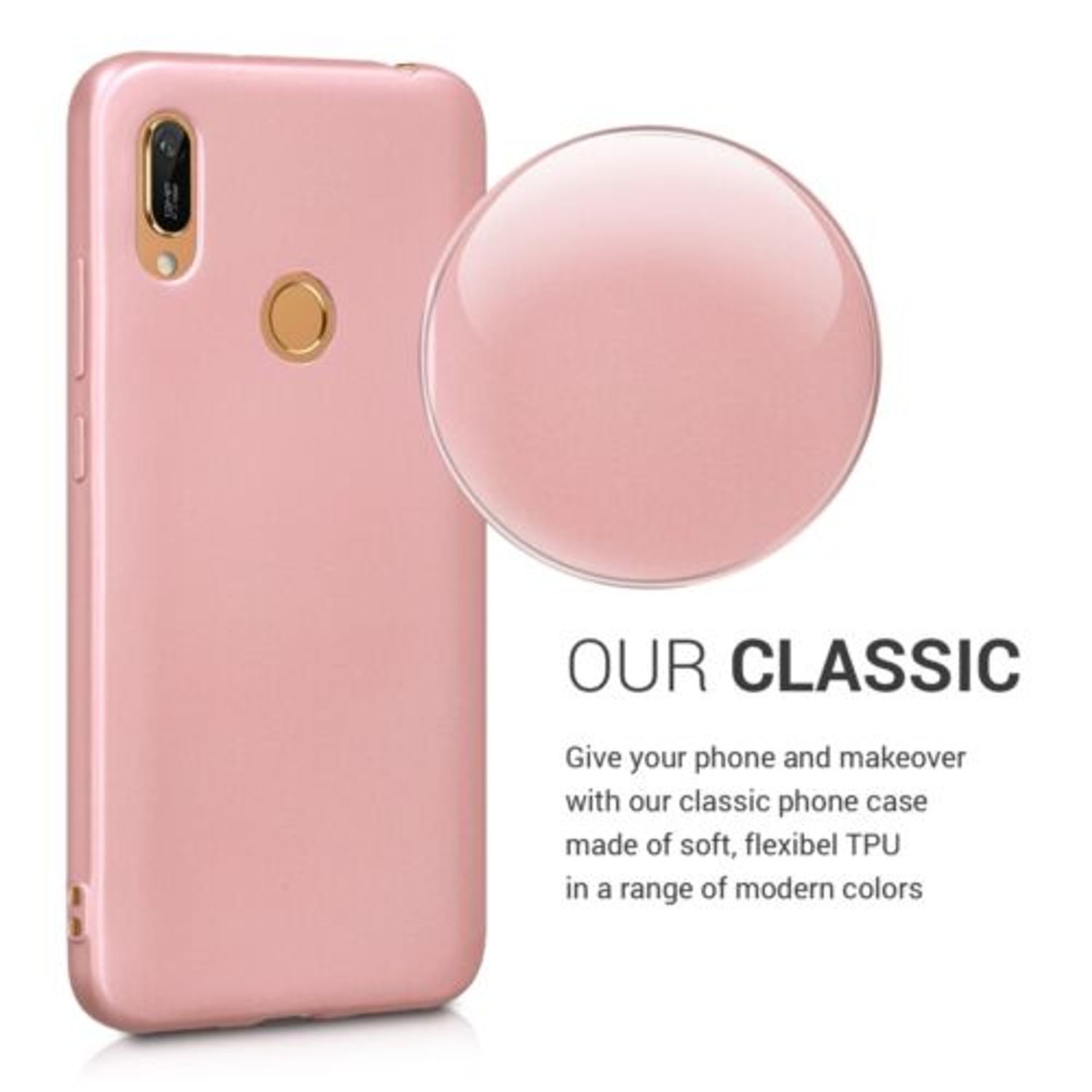 Husa pentru Huawei Y6 (2019), Silicon, Rose Gold, 48123.31 fotografia produsului View 5 L