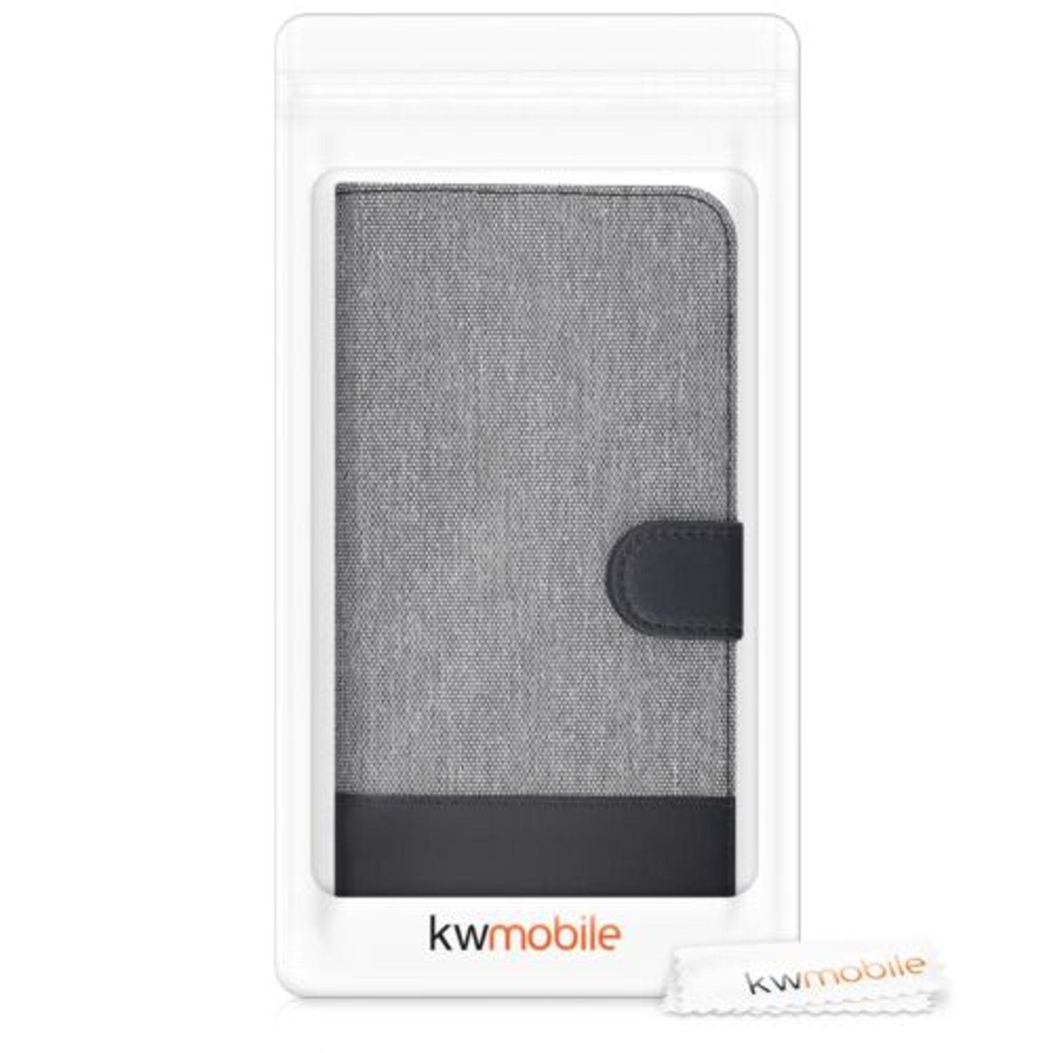 Husa pentru Huawei Y6 Pro (2017), Textil, Gri, 42776.01 fotografia produsului View 7 L