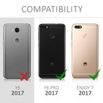 Husa pentru Huawei Y6 Pro (2017), Textil, Gri, 42776.01 fotografia produsului View 5 S