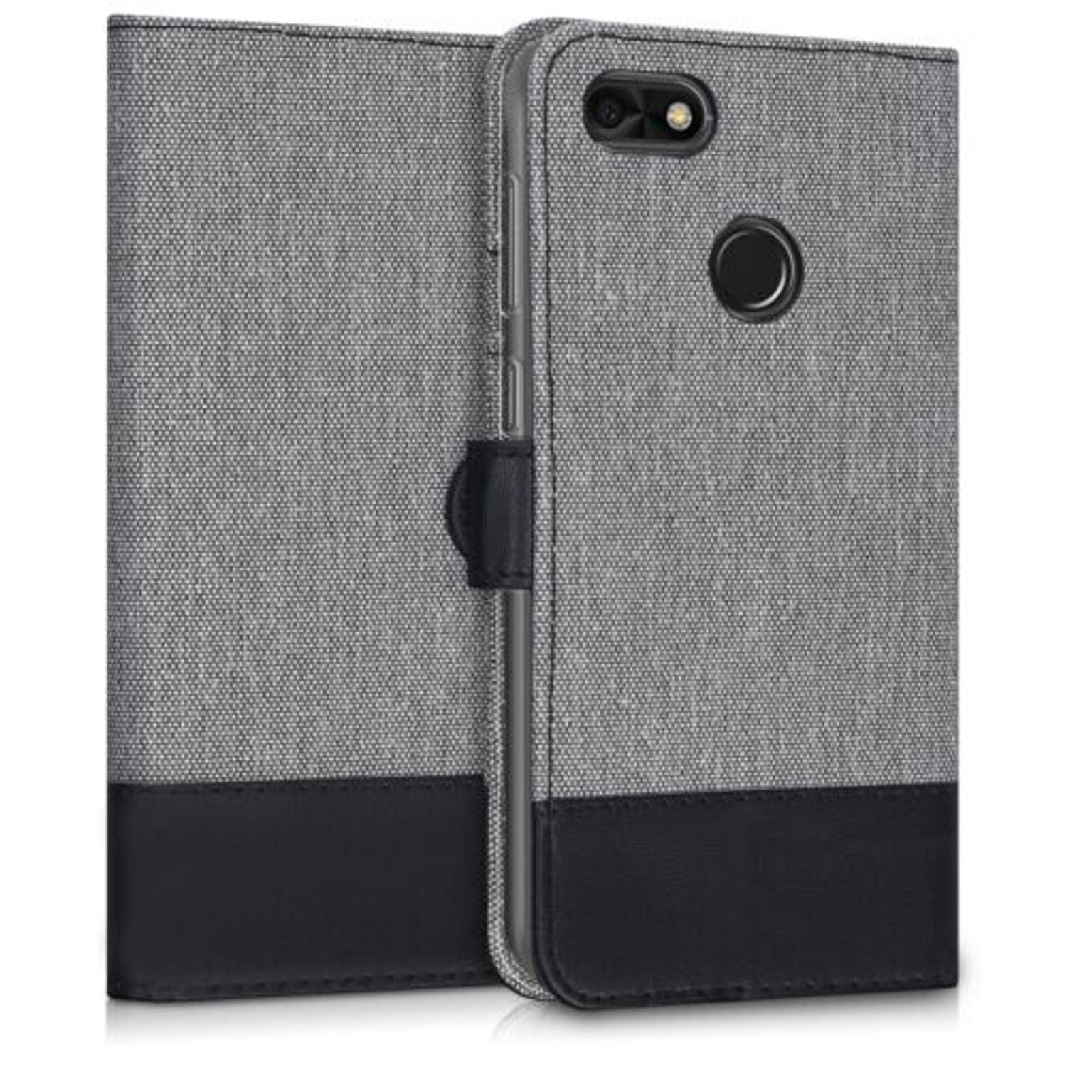 Husa pentru Huawei Y6 Pro (2017), Textil, Gri, 42776.01 fotografia produsului View 6 L