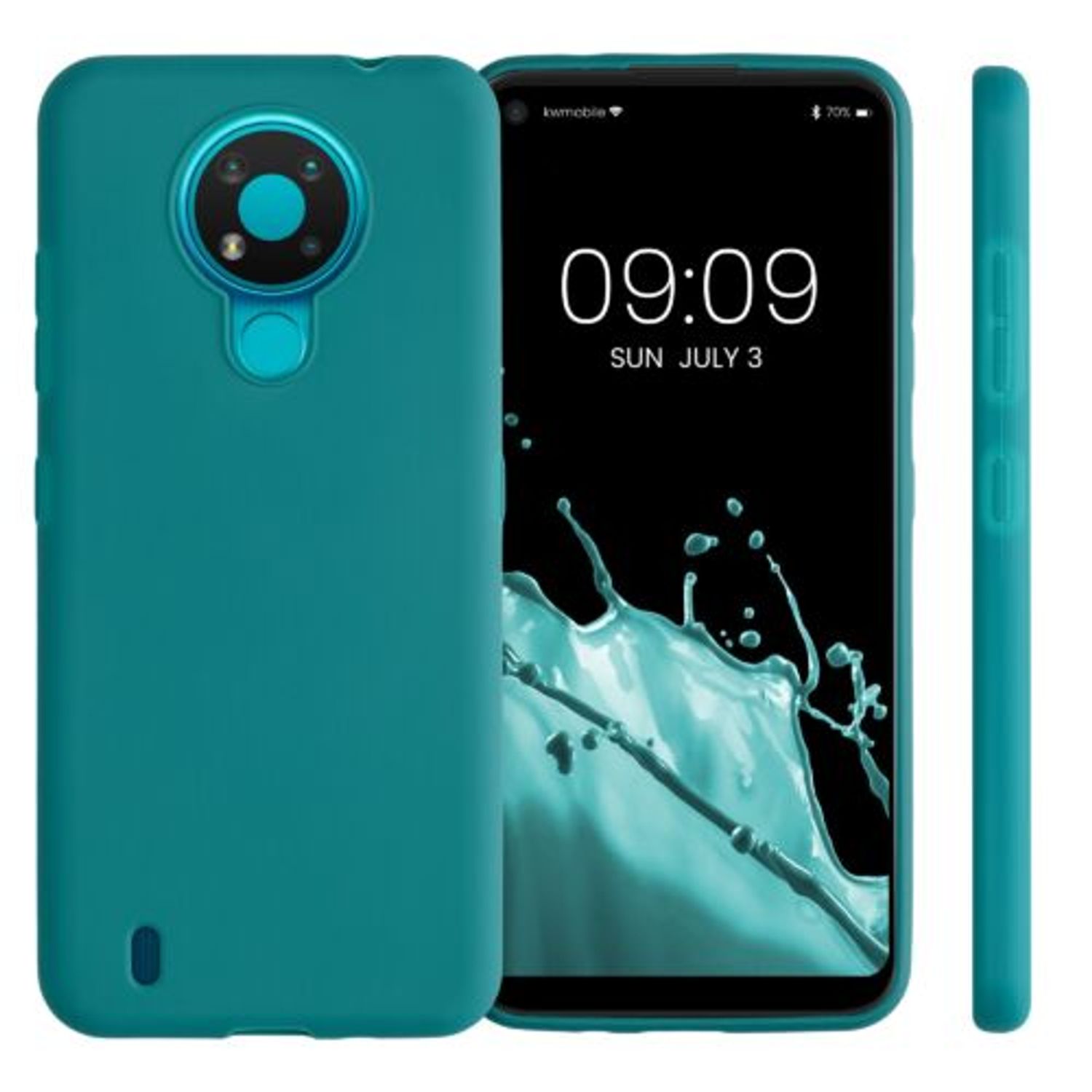 Husa pentru Nokia 1.4, Silicon, Verde, 54468.57, Kwmobile fotografia produsului View 2 L
