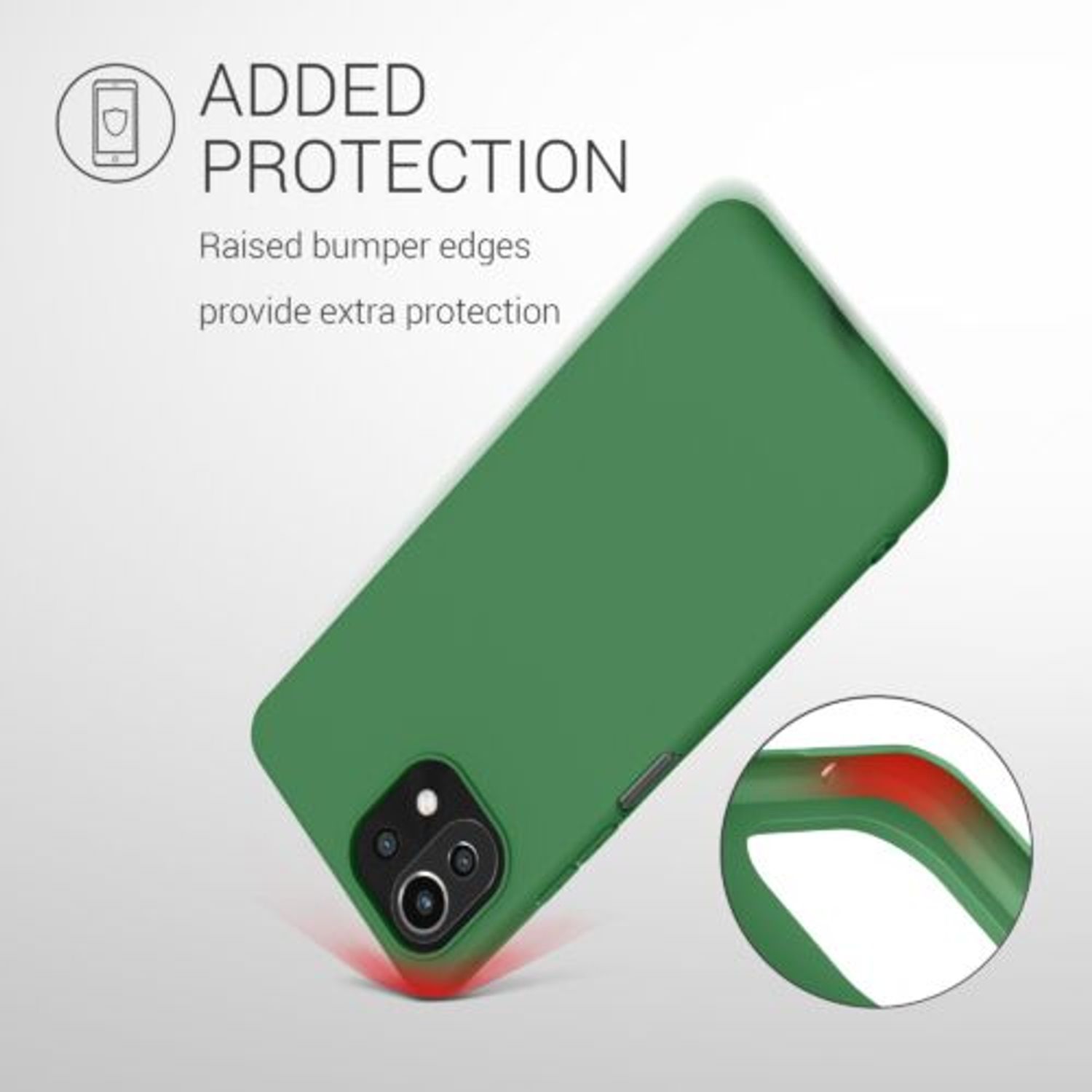 Husa pentru Xiaomi Mi 11 Lite 5G, Silicon, Verde, 54726.227, Kwmobile fotografia produsului View 9 L
