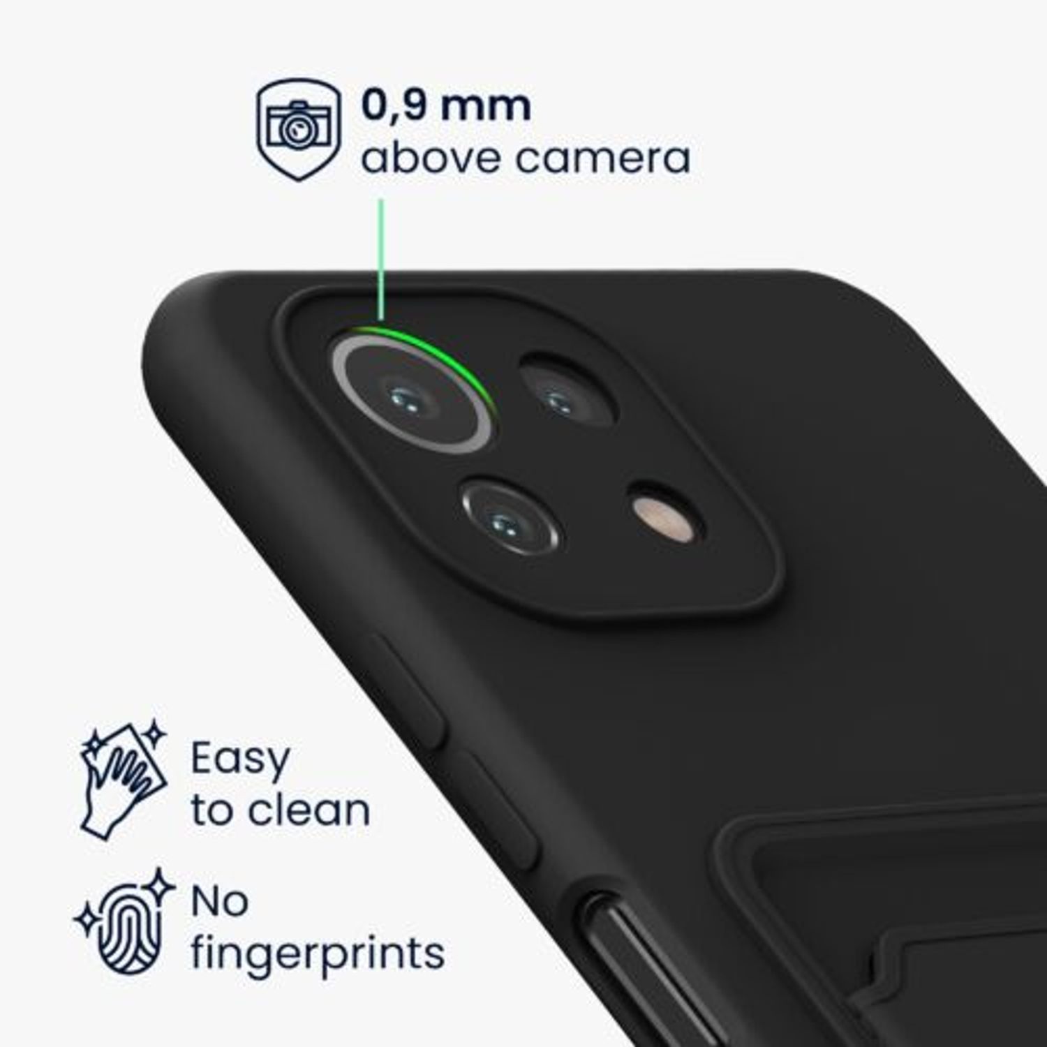 Husa pentru Xiaomi Mi 11 Lite 5G, Silicon, Negru, 56951.47, Kwmobile fotografia produsului View 4 L