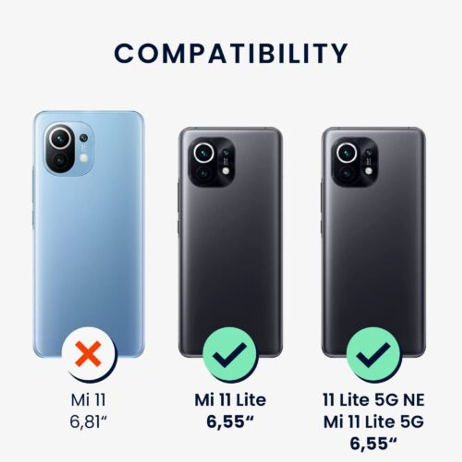 Husa pentru Xiaomi Mi 11 Lite 5G, Silicon, Negru, 56951.47, Kwmobile fotografia produsului View 5 L