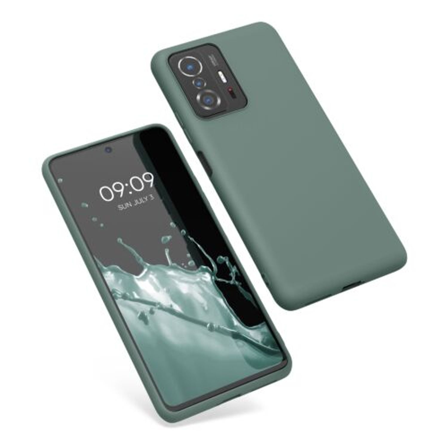 Husa pentru Xiaomi 11T/11T Pro, Silicon, Verde, 56245.171, Kwmobile fotografia produsului View 2 L