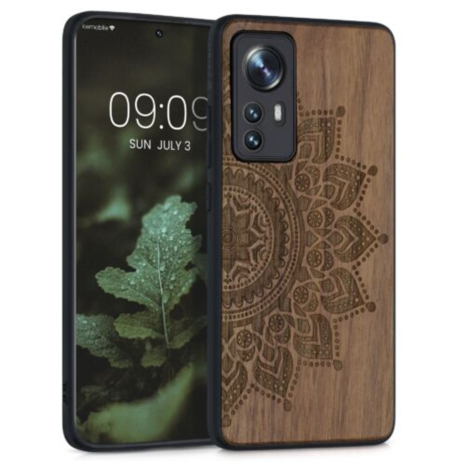 Husa pentru Xiaomi 12, Lemn, Maro, 56788.01, Kwmobile fotografia produsului
