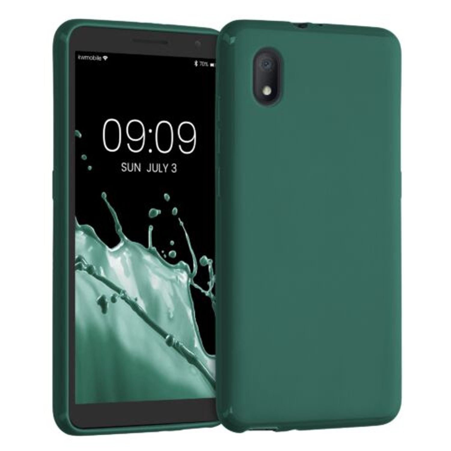 Husa pentru Alcatel 1B (2020), Silicon, Verde, 51516.184, Kwmobile fotografia produsului
