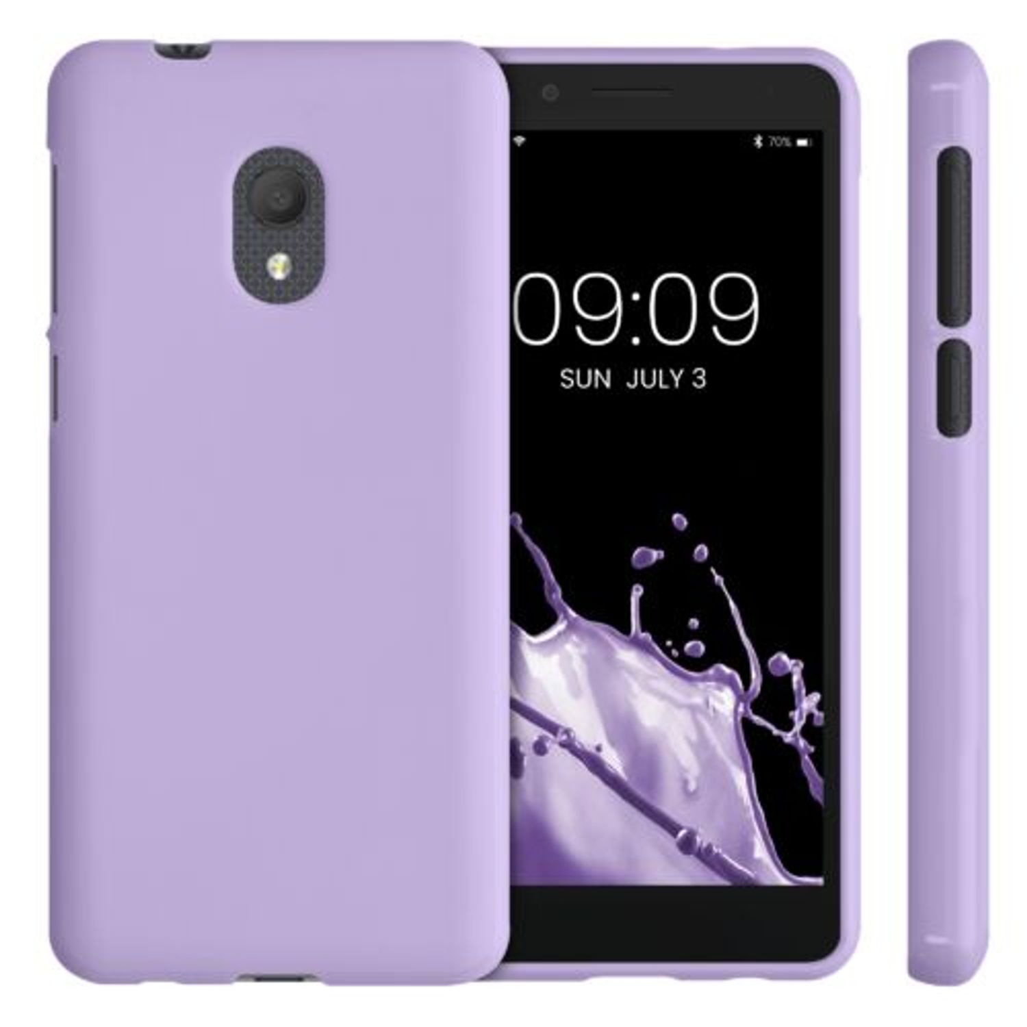 Husa pentru Alcatel 1C (2019), Silicon, Mov, 47558.108, Kwmobile fotografia produsului View 2 L