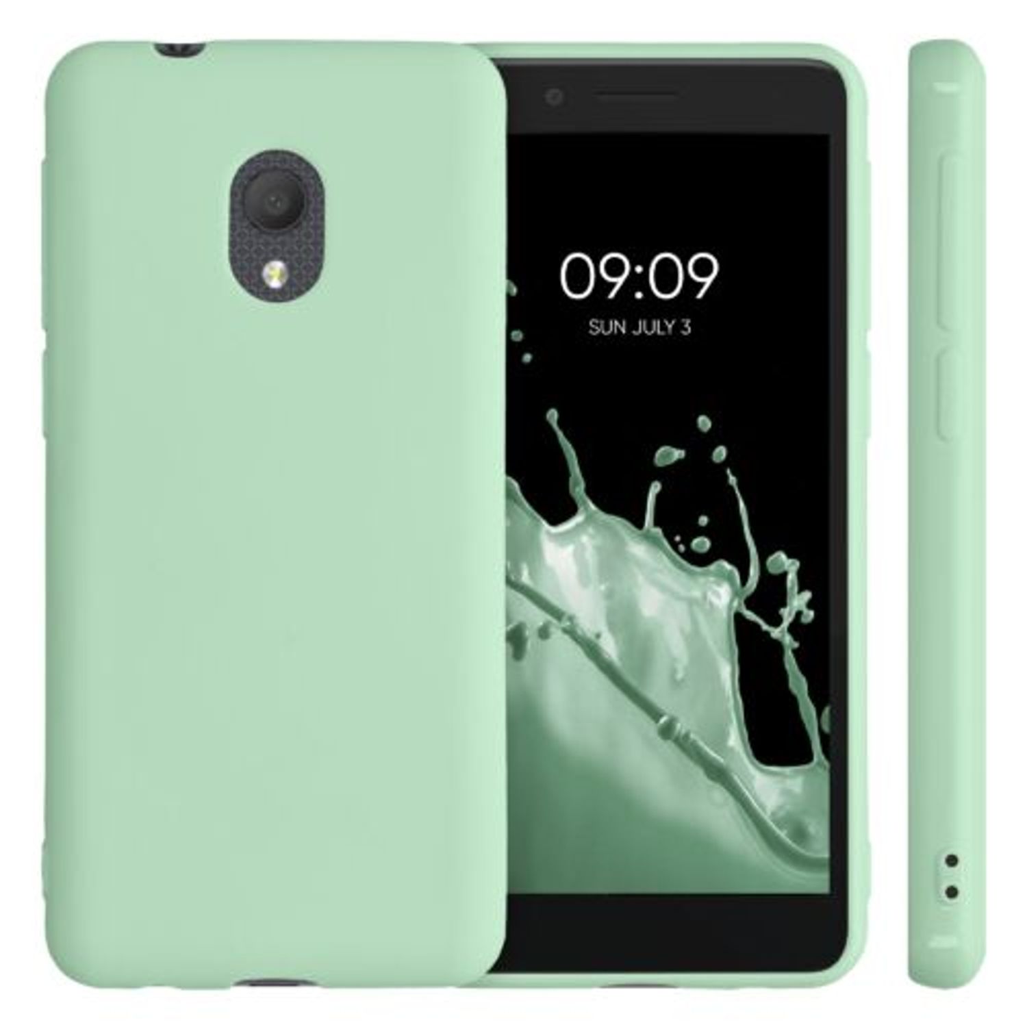 Husa pentru Alcatel 1C (2019), Silicon, Verde, 47558.50, Kwmobile fotografia produsului View 2 L