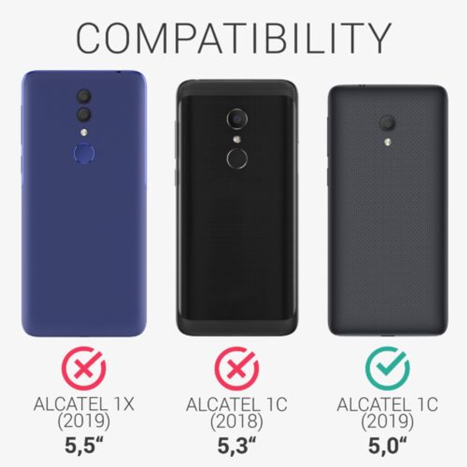 Husa pentru Alcatel 1C (2019), Silicon, Verde, 47558.50, Kwmobile fotografia produsului View 5 L