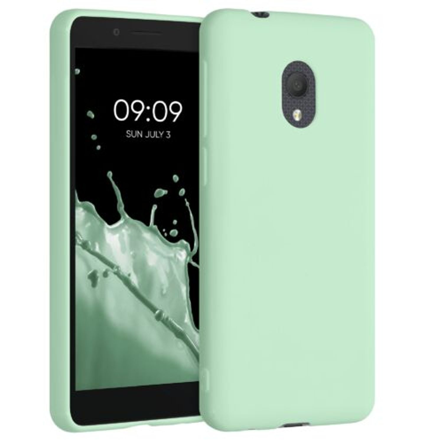 Husa pentru Alcatel 1C (2019), Silicon, Verde, 47558.50, Kwmobile fotografia produsului