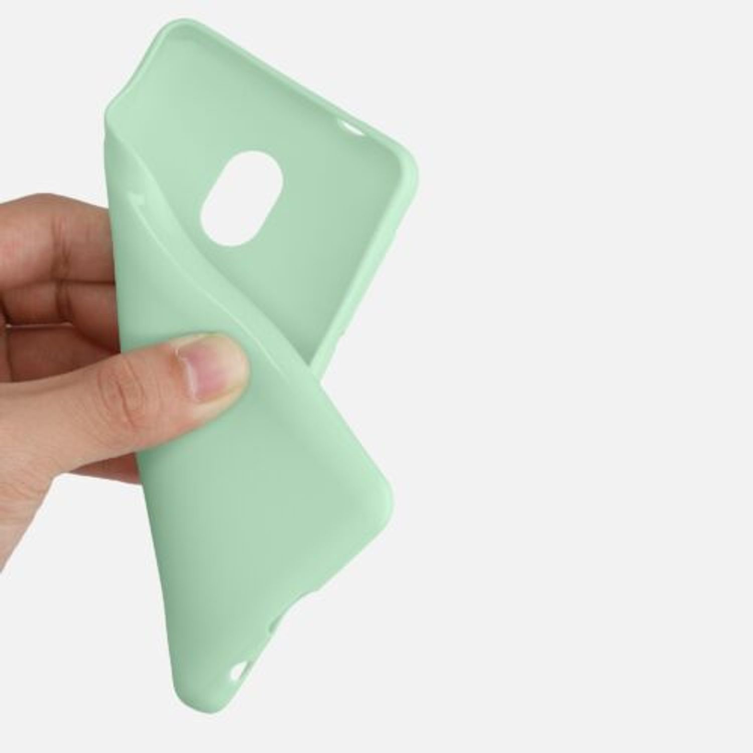 Husa pentru Alcatel 1C (2019), Silicon, Verde, 47558.50, Kwmobile fotografia produsului View 7 L