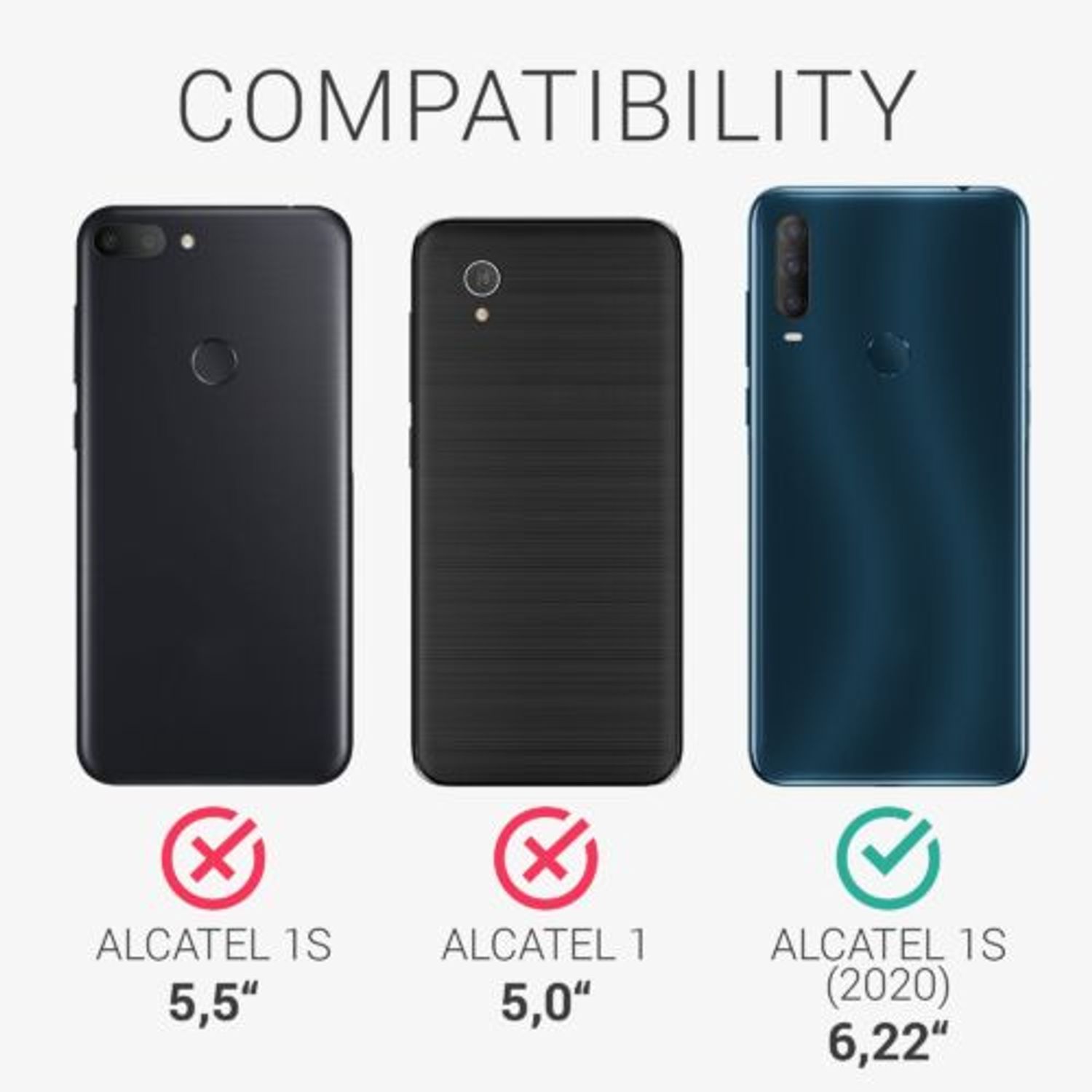 Husa pentru Alcatel 1S (2020), Silicon, Gri, 51515.186, Kwmobile fotografia produsului View 5 L