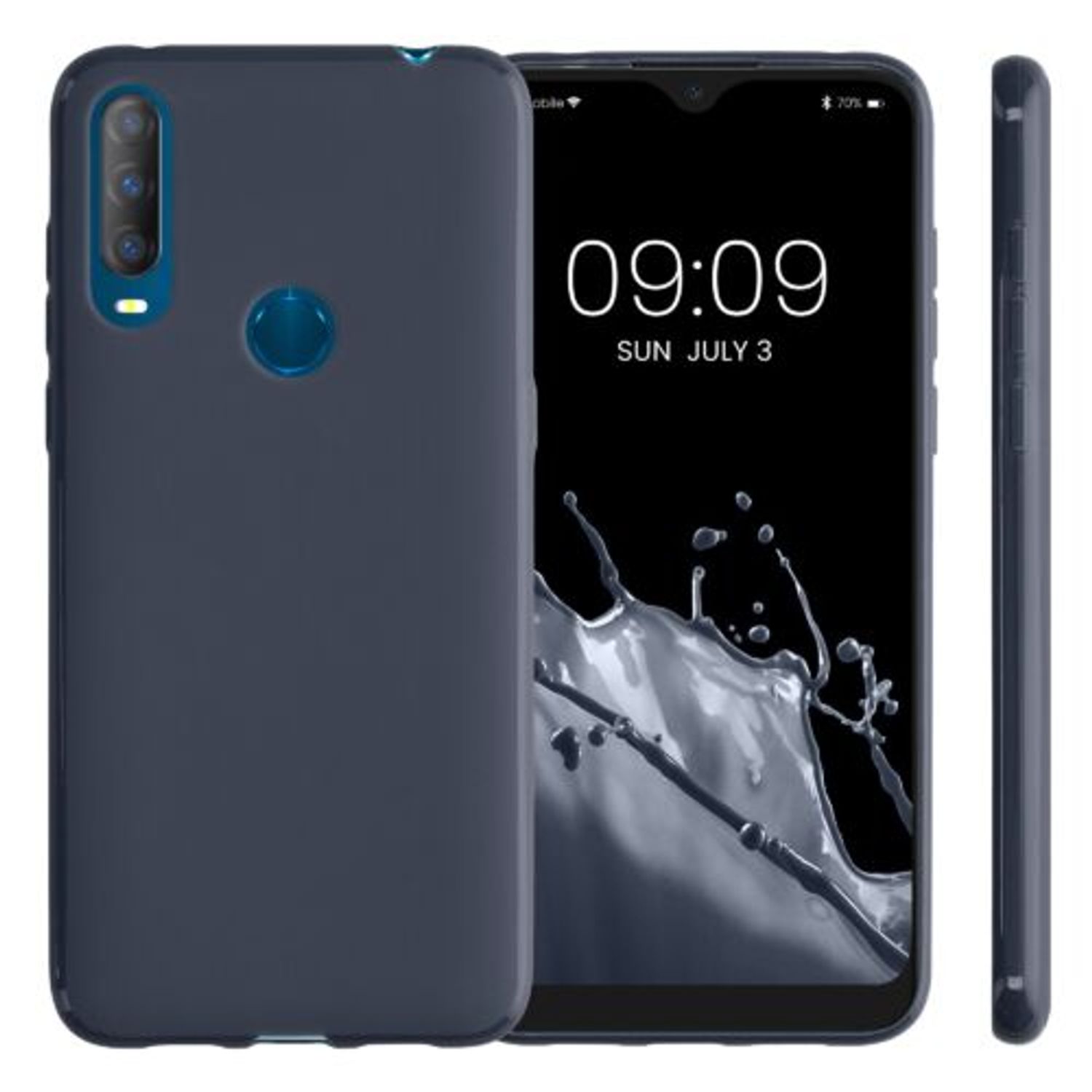Husa pentru Alcatel 1S (2020), Silicon, Gri, 51515.186, Kwmobile fotografia produsului View 2 L