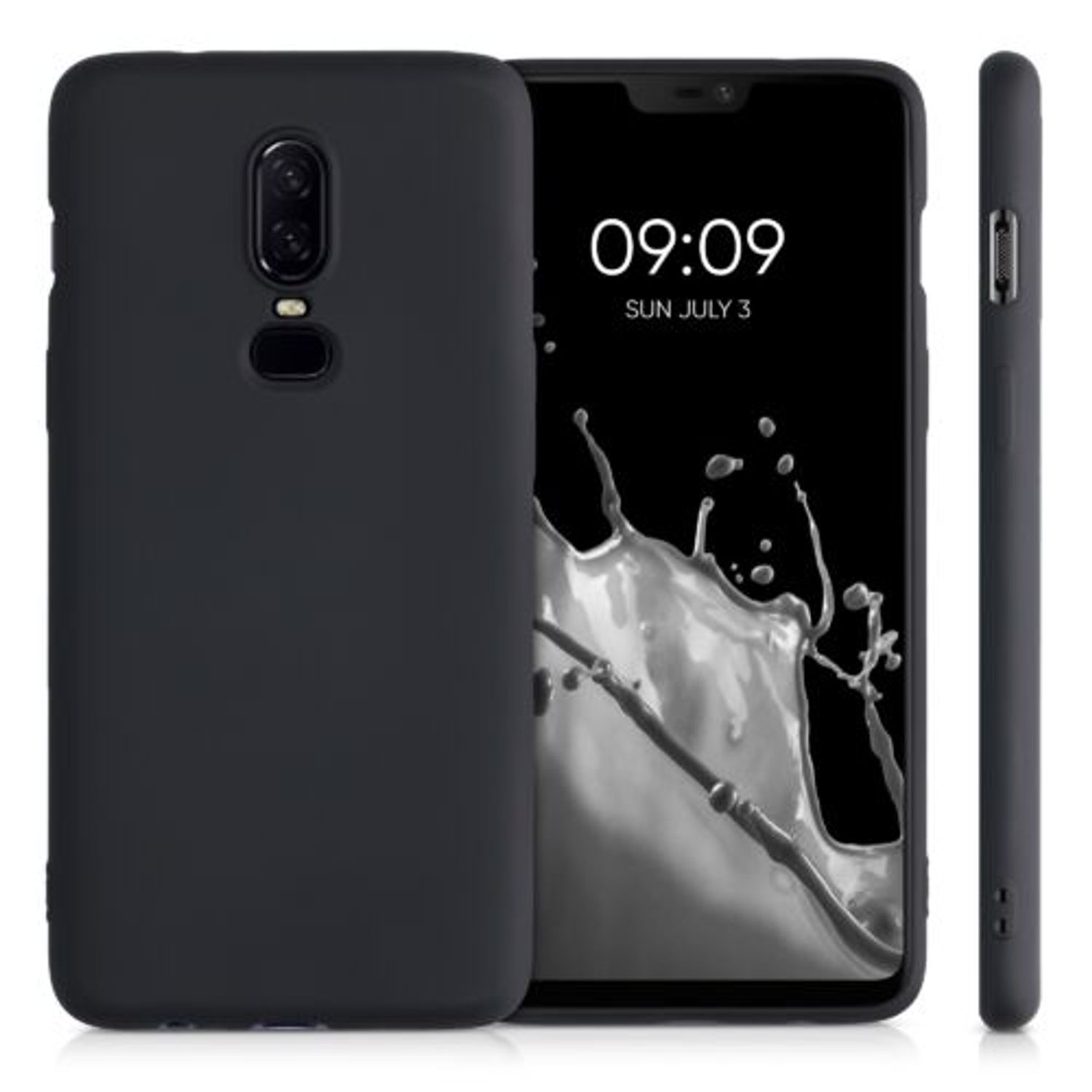 Husa pentru OnePlus 6, Silicon, Negru, 55346.01, Kwmobile fotografia produsului View 2 L