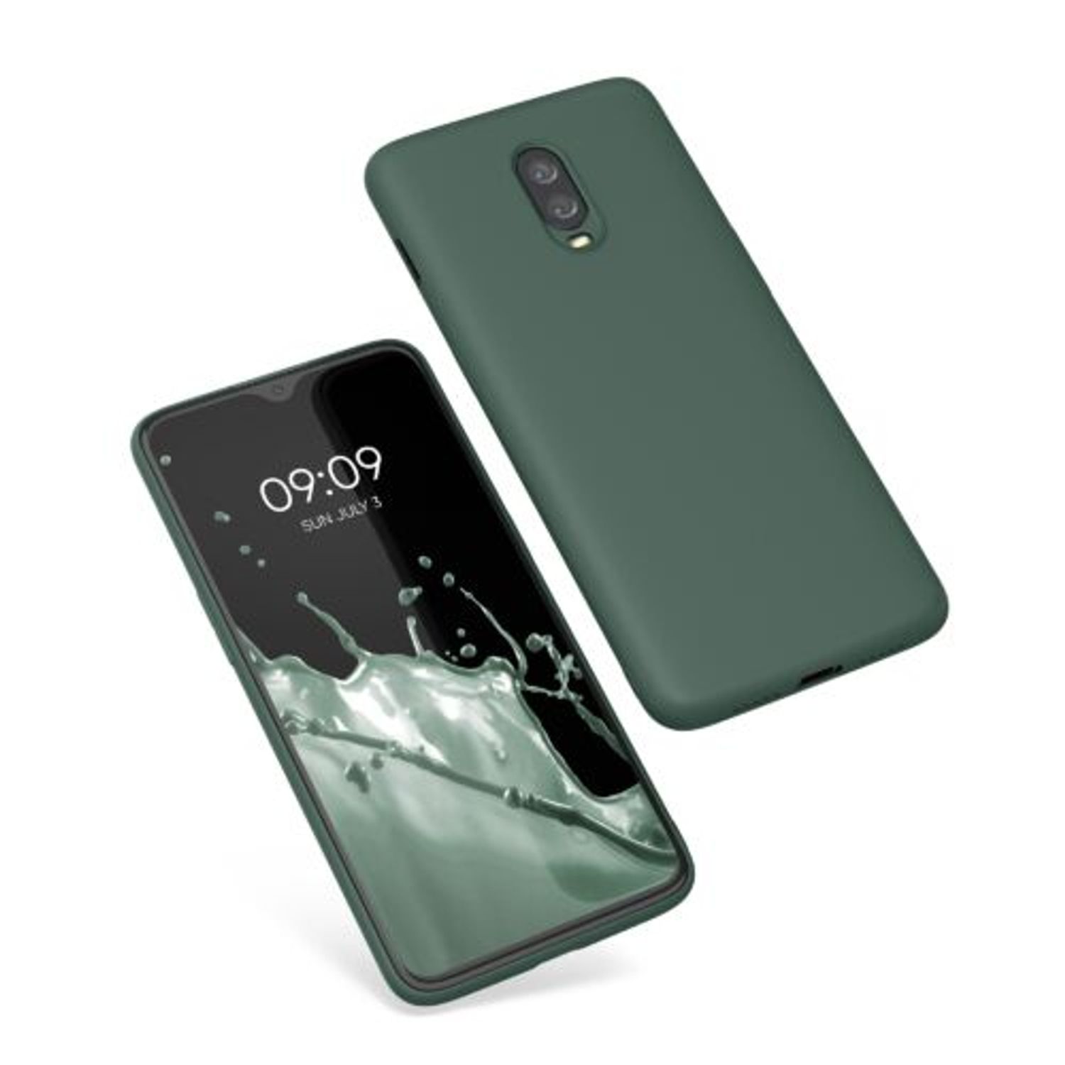 Husa pentru OnePlus 6T, Silicon, Verde, 55347.166, Kwmobile fotografia produsului View 2 L