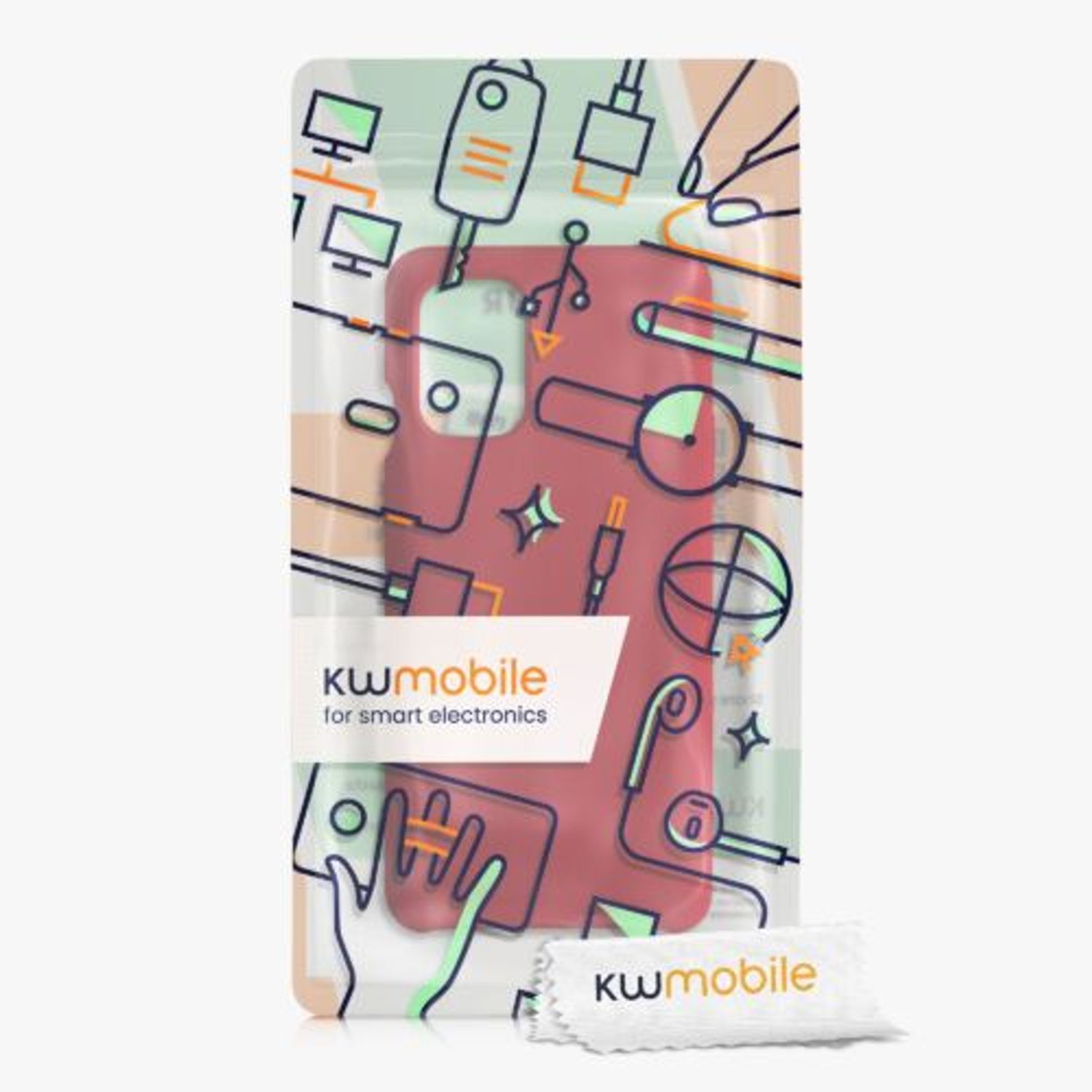 Husa pentru OnePlus 8T, Silicon, Rosu, 53683.229, Kwmobile fotografia produsului View 3 L