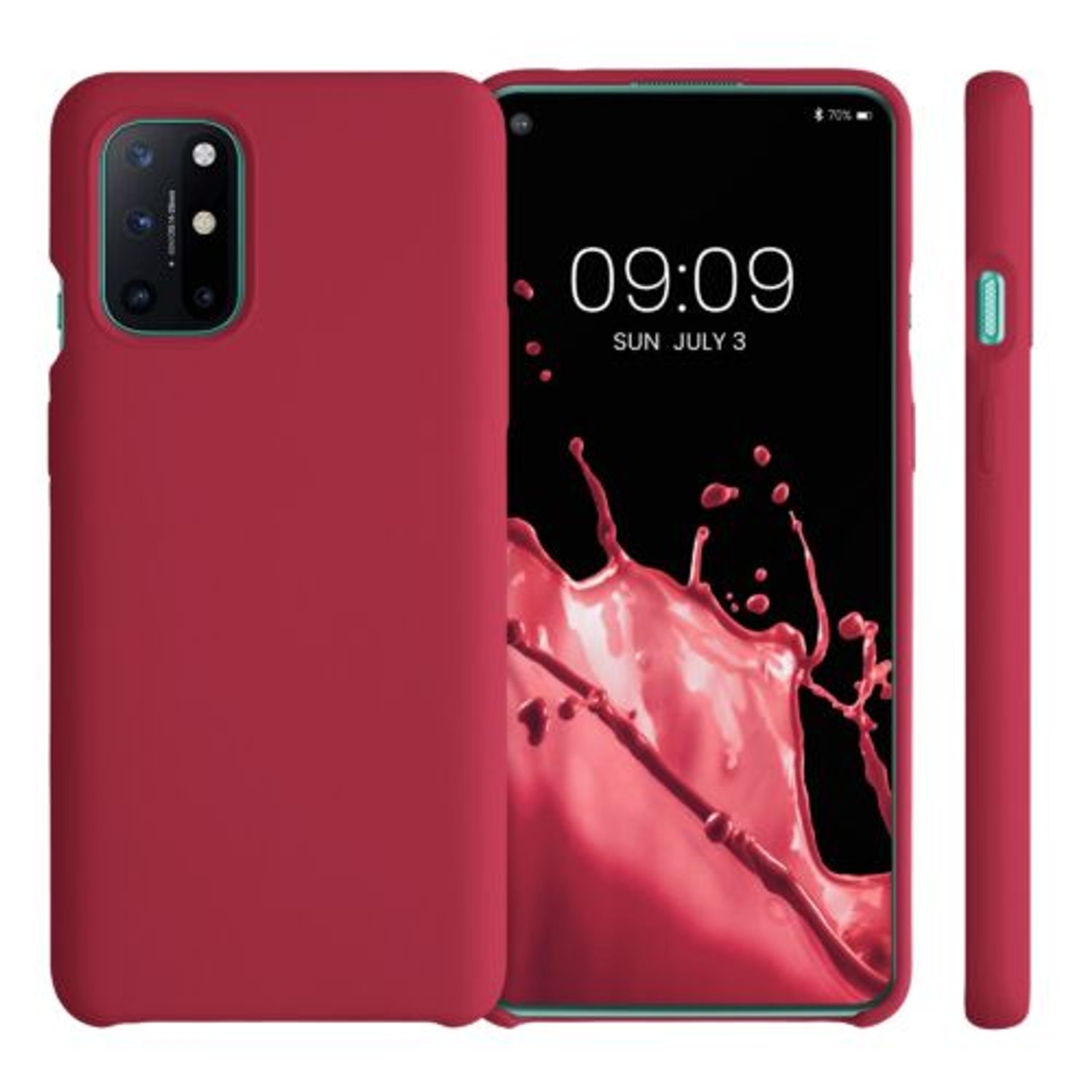 Husa pentru OnePlus 8T, Silicon, Rosu, 53683.229, Kwmobile fotografia produsului View 2 L