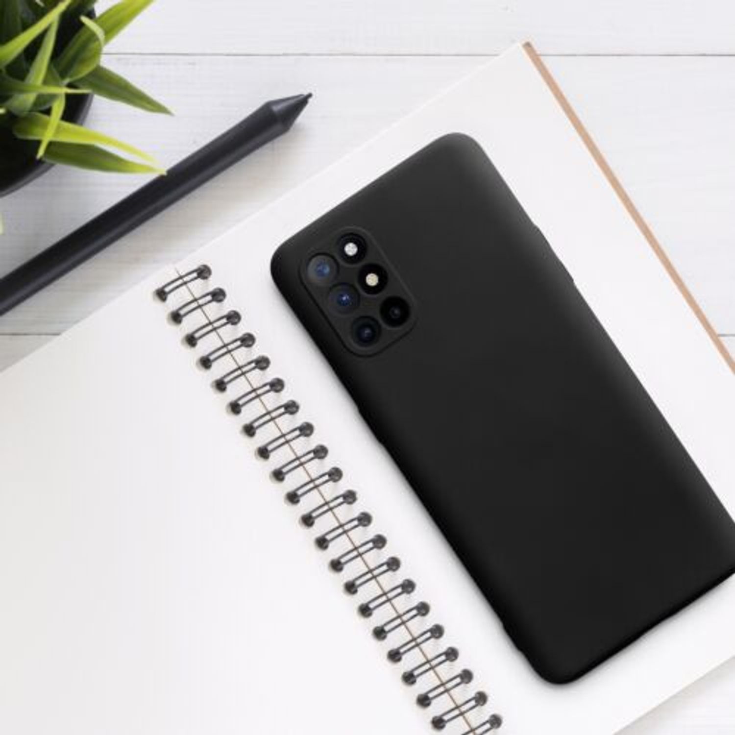 Husa pentru OnePlus 8T, Silicon, Negru, 55350.01, Kwmobile fotografia produsului View 3 L