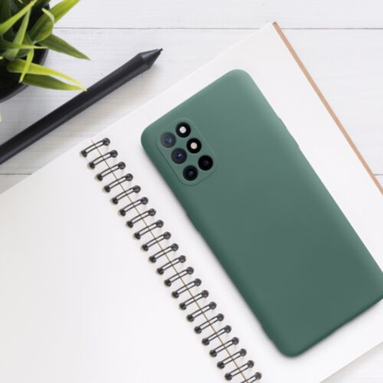 Husa pentru OnePlus 8T, Silicon, Verde, 55350.166, Kwmobile fotografia produsului View 3 L