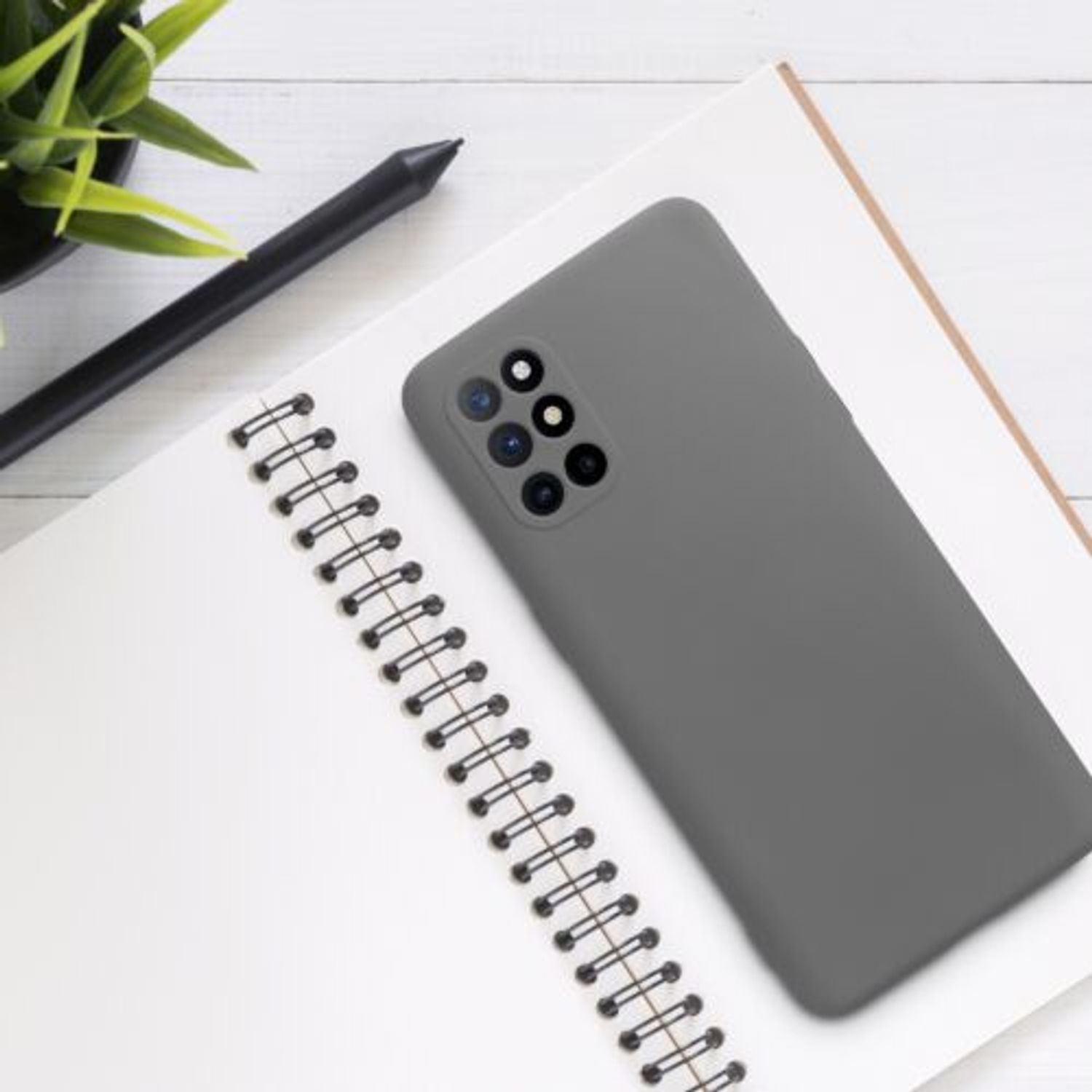 Husa pentru OnePlus 8T, Silicon, Gri, 55350.155, Kwmobile fotografia produsului View 6 L