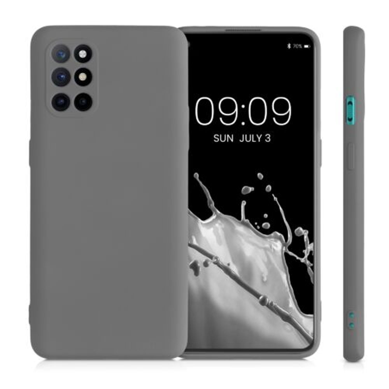 Husa pentru OnePlus 8T, Silicon, Gri, 55350.155, Kwmobile fotografia produsului View 2 L