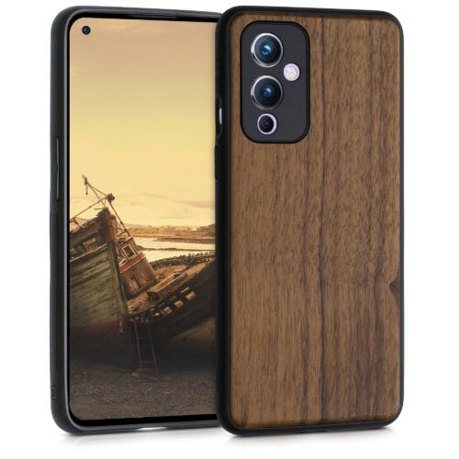 Husa pentru OnePlus 9, Lemn, Maro, 56039.18, Kwmobile fotografia produsului