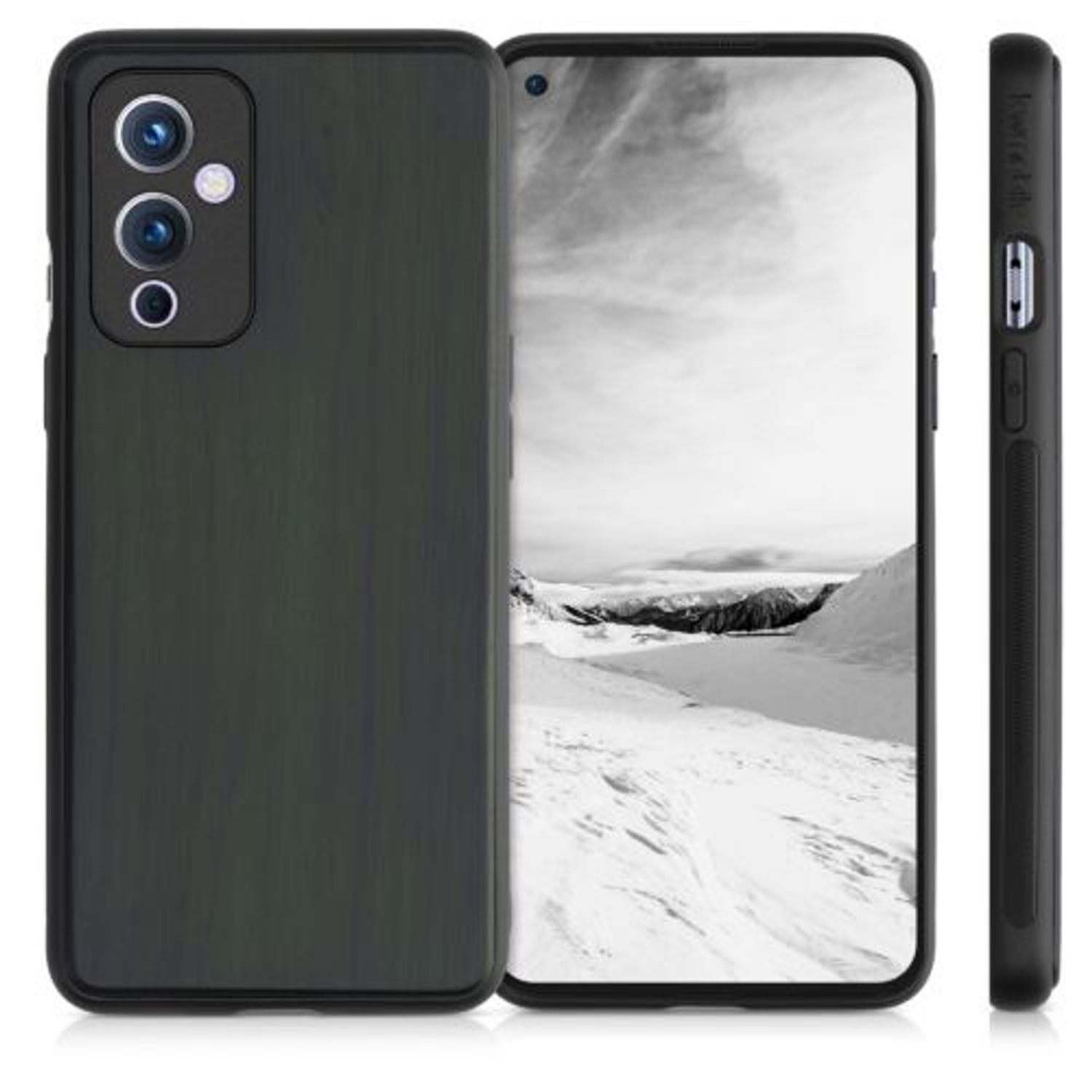 Husa pentru OnePlus 9, Lemn, Verde, 56039.80, Kwmobile fotografia produsului View 2 L