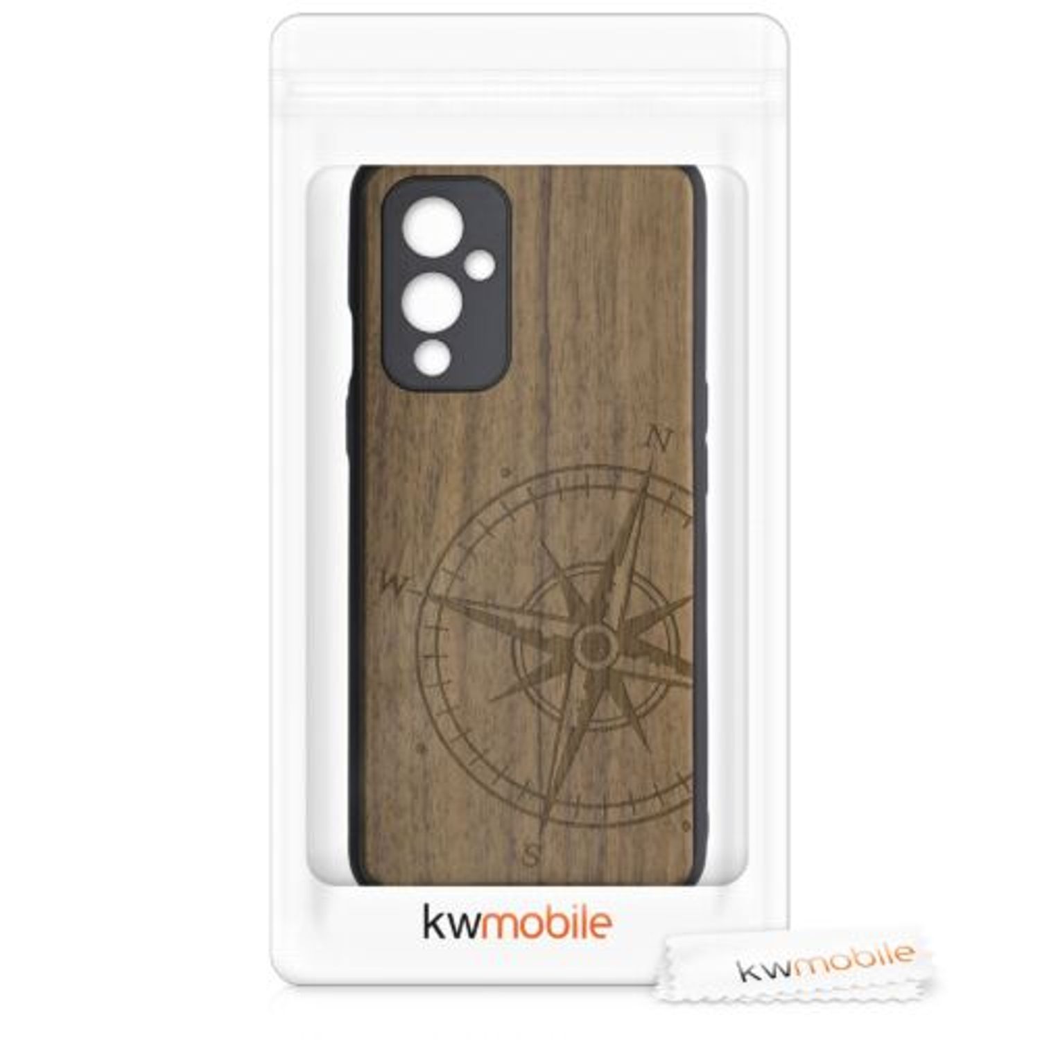 Husa pentru OnePlus 9, Lemn, Maro, 56038.01, Kwmobile fotografia produsului View 3 L