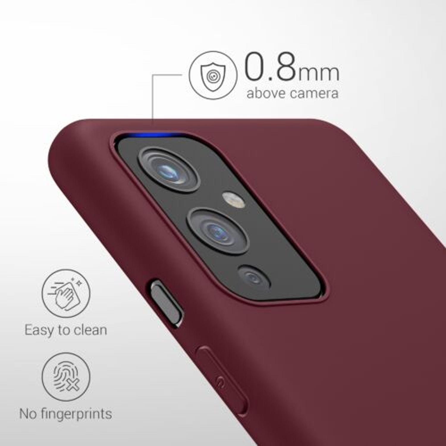 Husa pentru OnePlus 9, Silicon, Rosu, 55726.190, Kwmobile fotografia produsului View 4 L