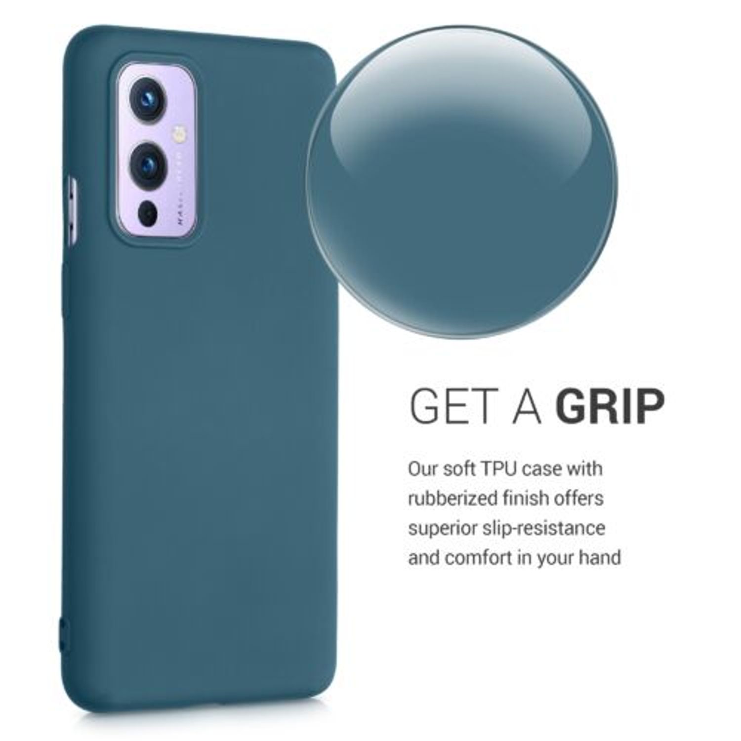 Husa pentru OnePlus 9, Silicon, Verde, 55348.57, Kwmobile fotografia produsului View 3 L