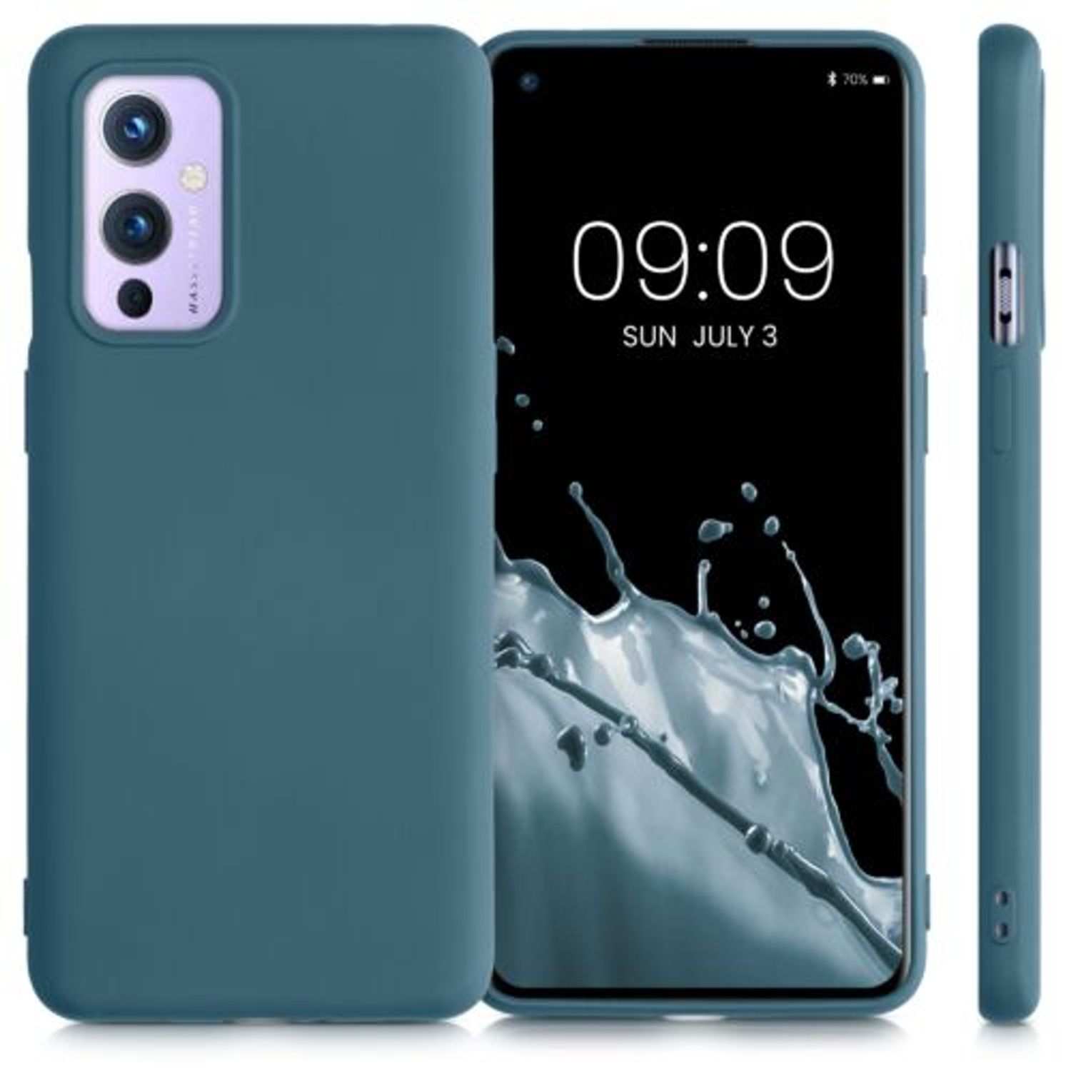 Husa pentru OnePlus 9, Silicon, Verde, 55348.57, Kwmobile fotografia produsului View 2 L